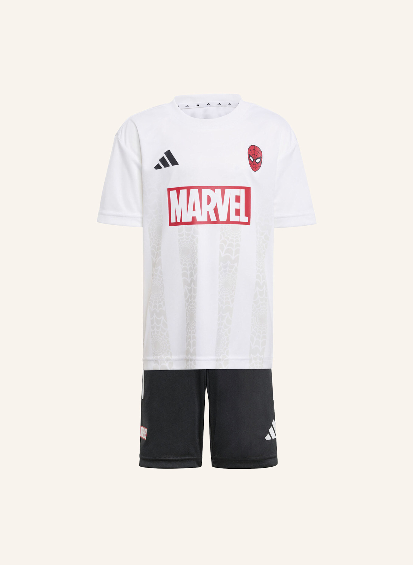 adidas MARVEL SPIDER-MAN T-SHIRT-SET FÜR KINDER: WEISS/ SCHWARZ