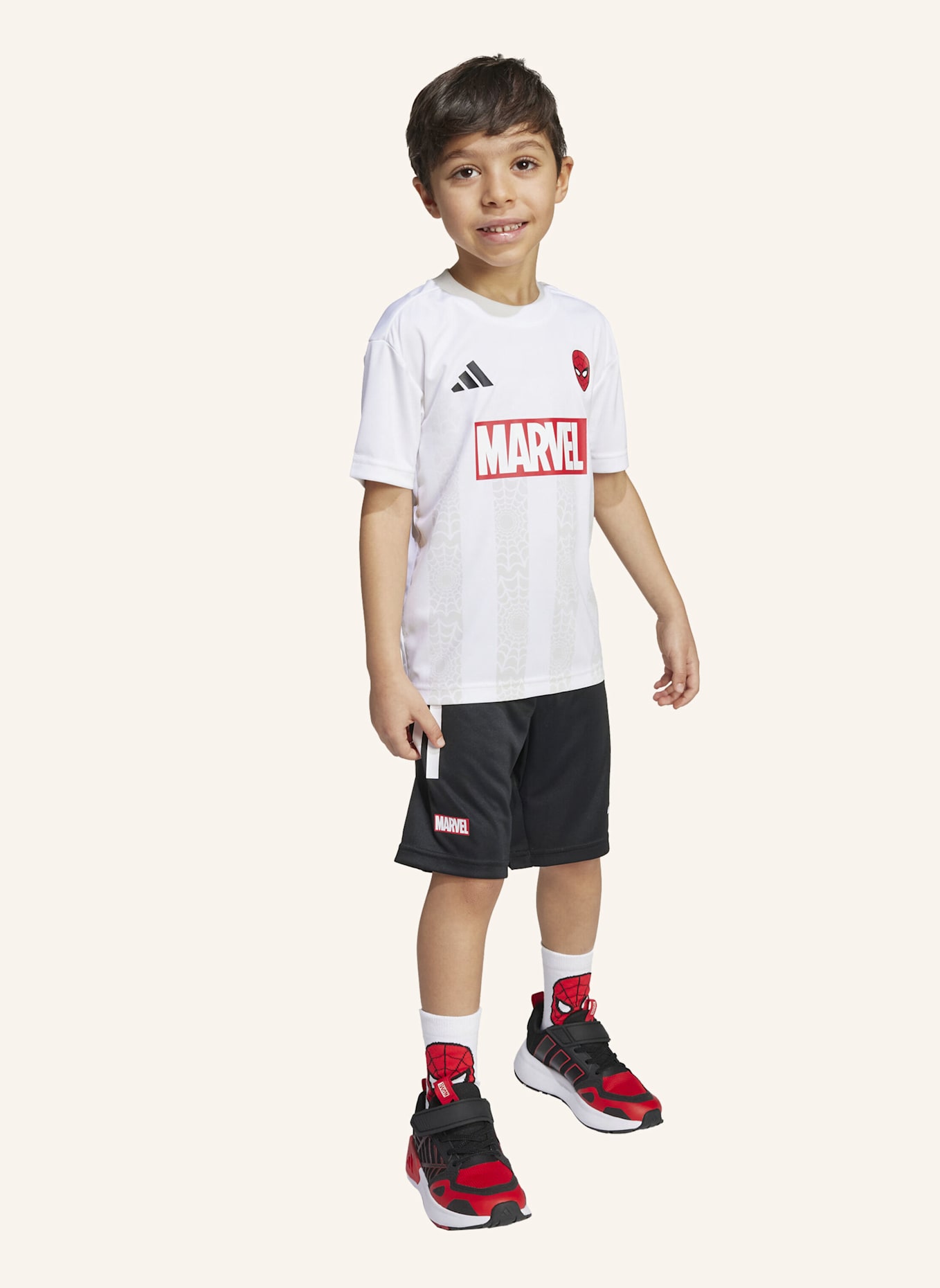 adidas MARVEL SPIDER-MAN T-SHIRT-SET FÜR KINDER: WEISS/ SCHWARZ