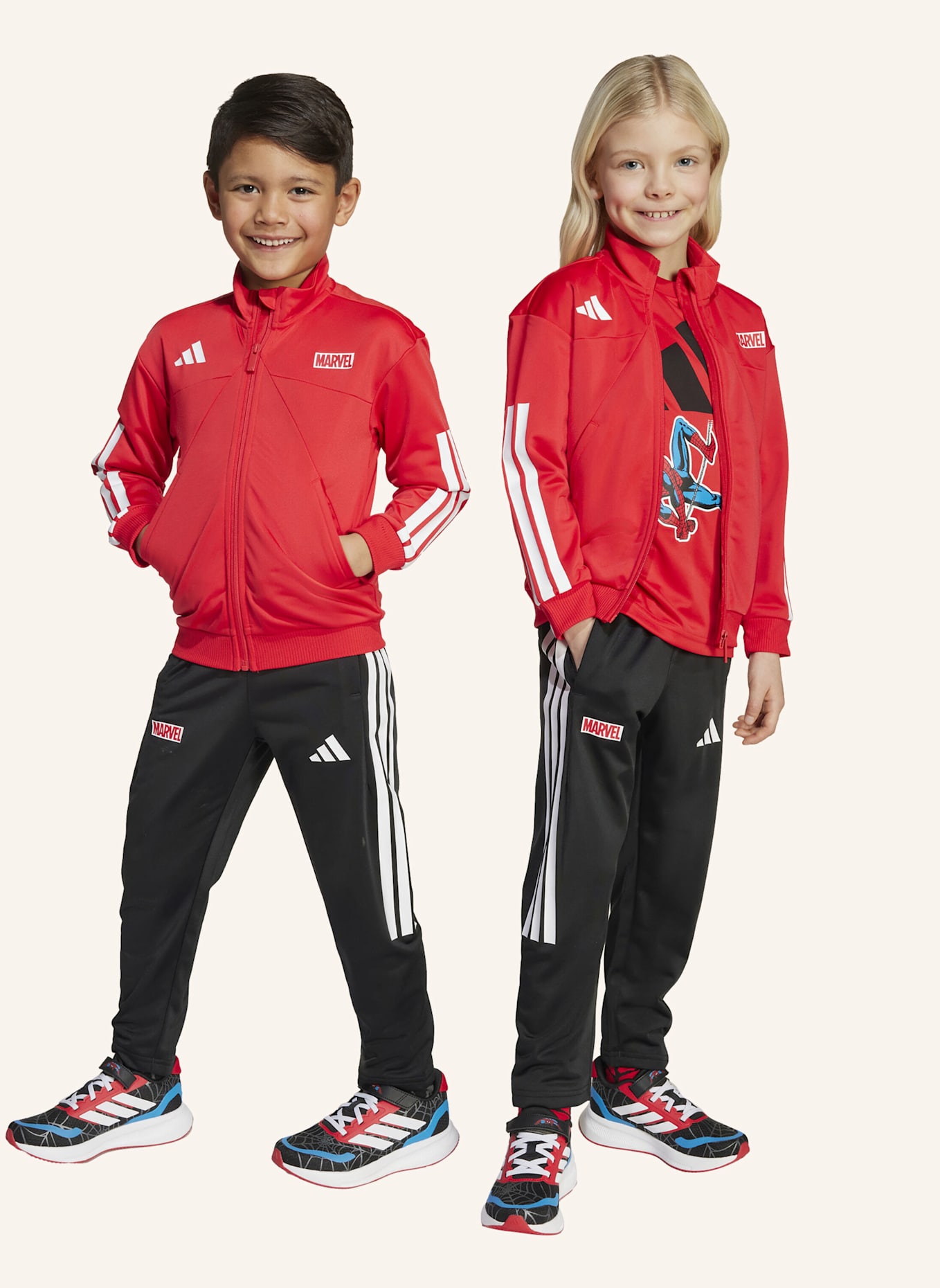 adidas MARVEL SPIDER-MAN TRAININGSANZUG KINDER: WEISS