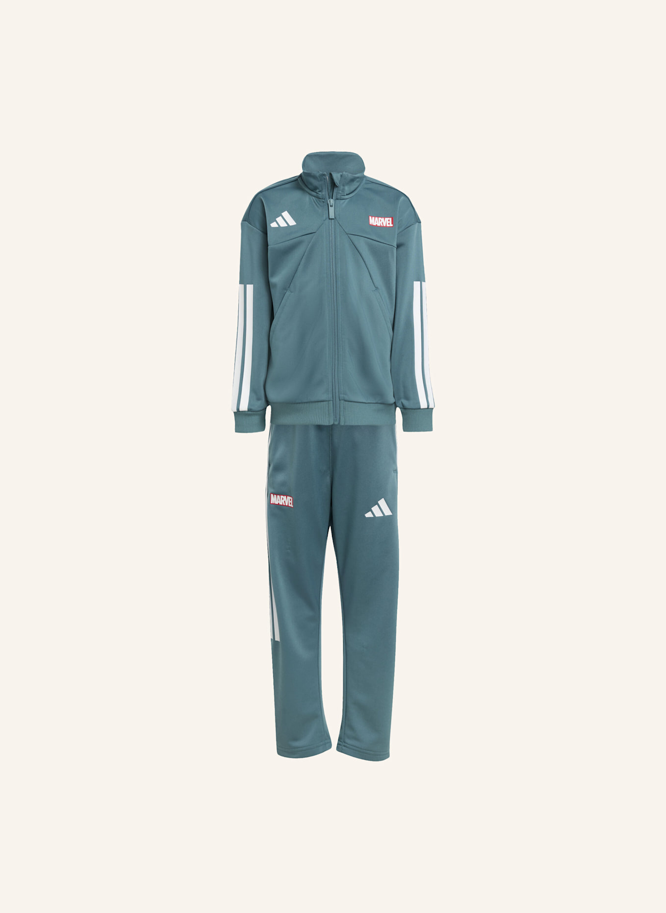 adidas MARVEL SPIDER-MAN TRAININGSANZUG KINDER: TÜRKIS/ WEISS