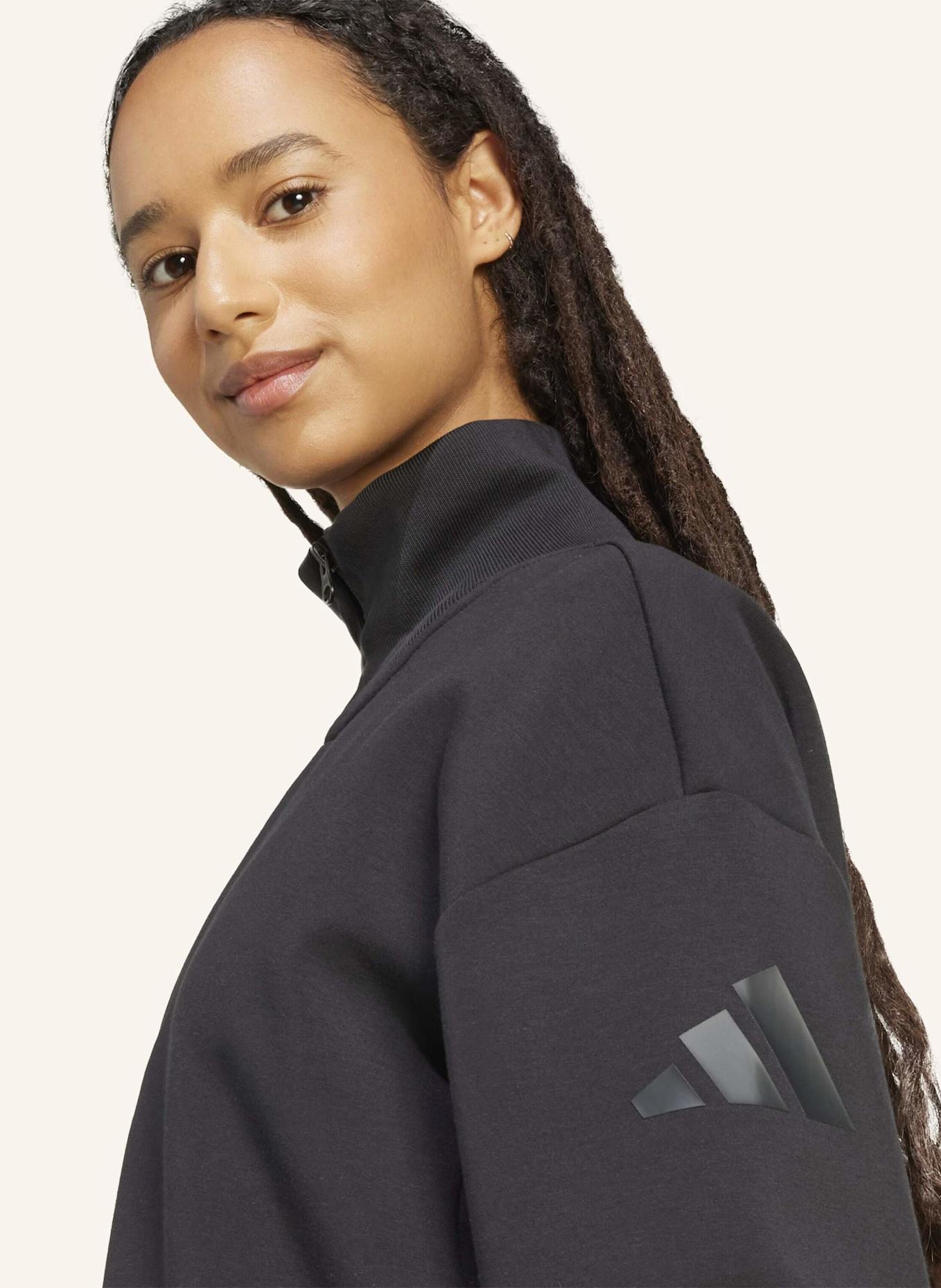 adidas Troyer SOFT LUX QUARTER ZIP: SCHWARZ
