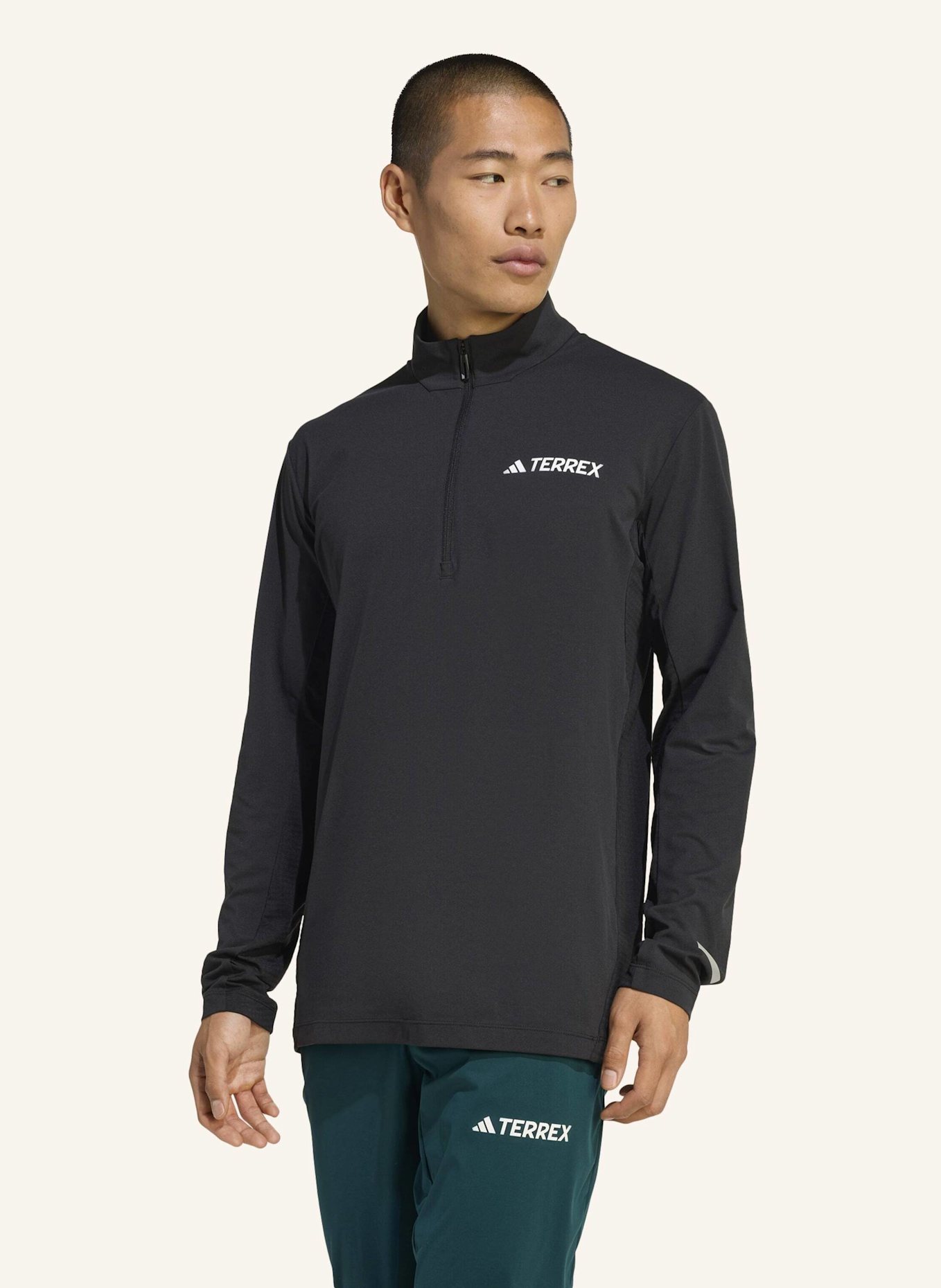 adidas TERREX TERREX XPERIOR LANGARMSHIRT MIT REISSVERSCHLUSS BIS ZUR BRUST: SCHWARZ