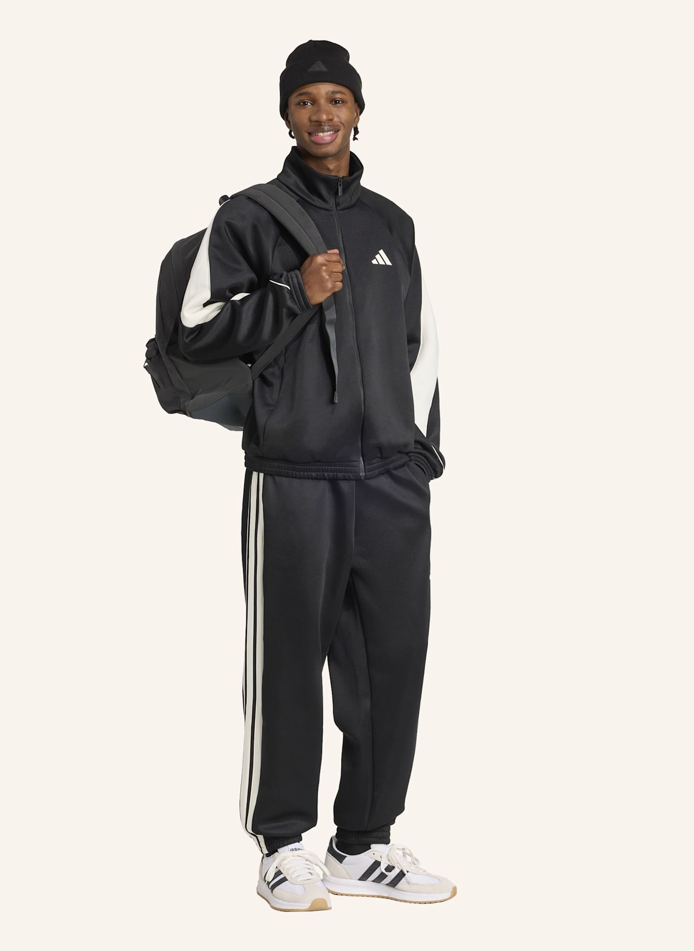 adidas STADIUM TRAININGSJACKE: SCHWARZ/ WEISS