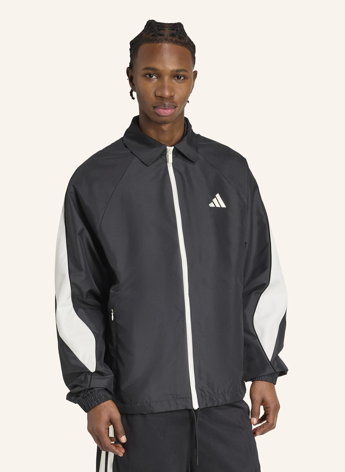 adidas STADIUM TRAININGSJACKE: SCHWARZ/ WEISS