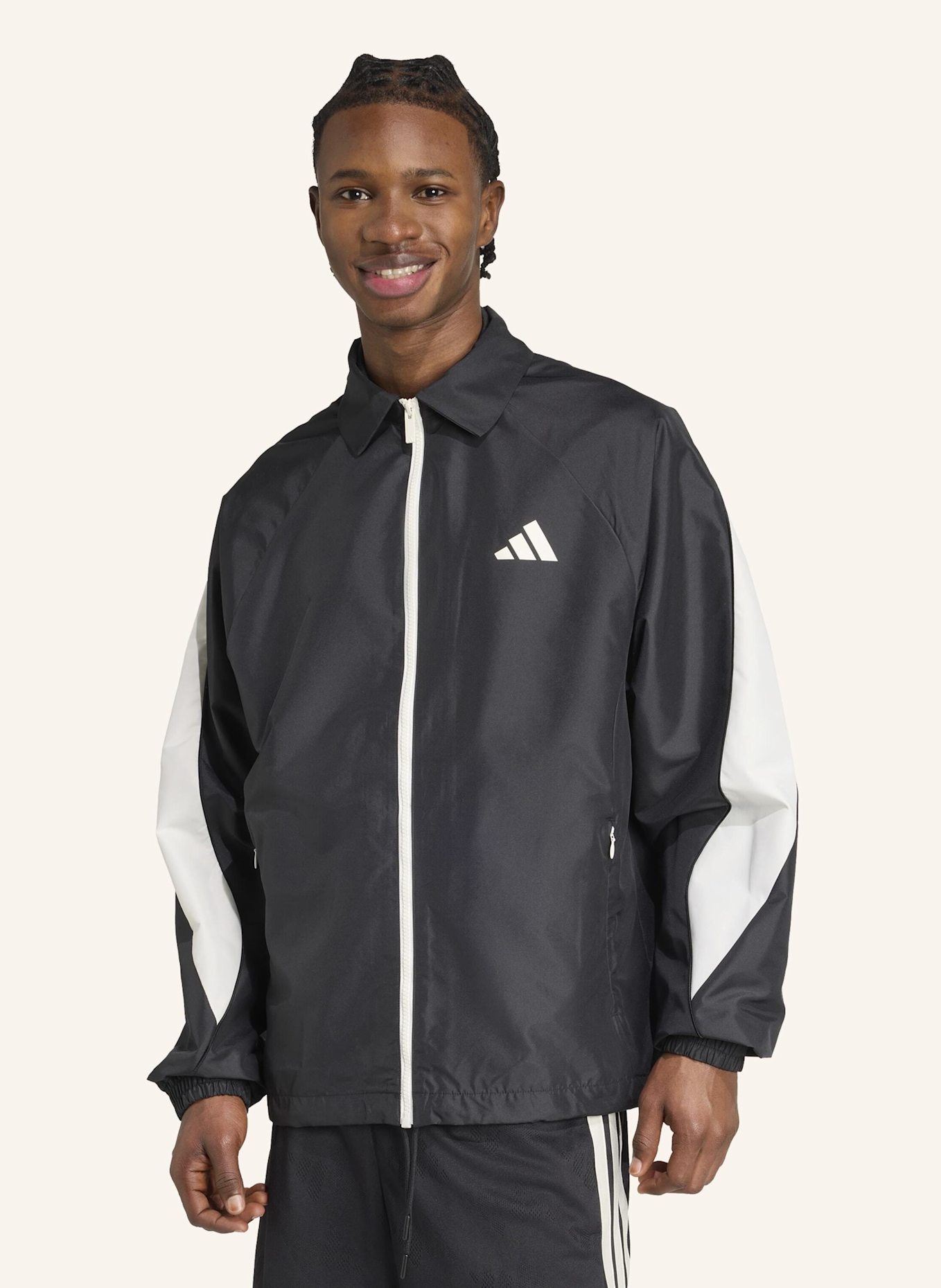 adidas STADIUM TRAININGSJACKE: SCHWARZ/ WEISS