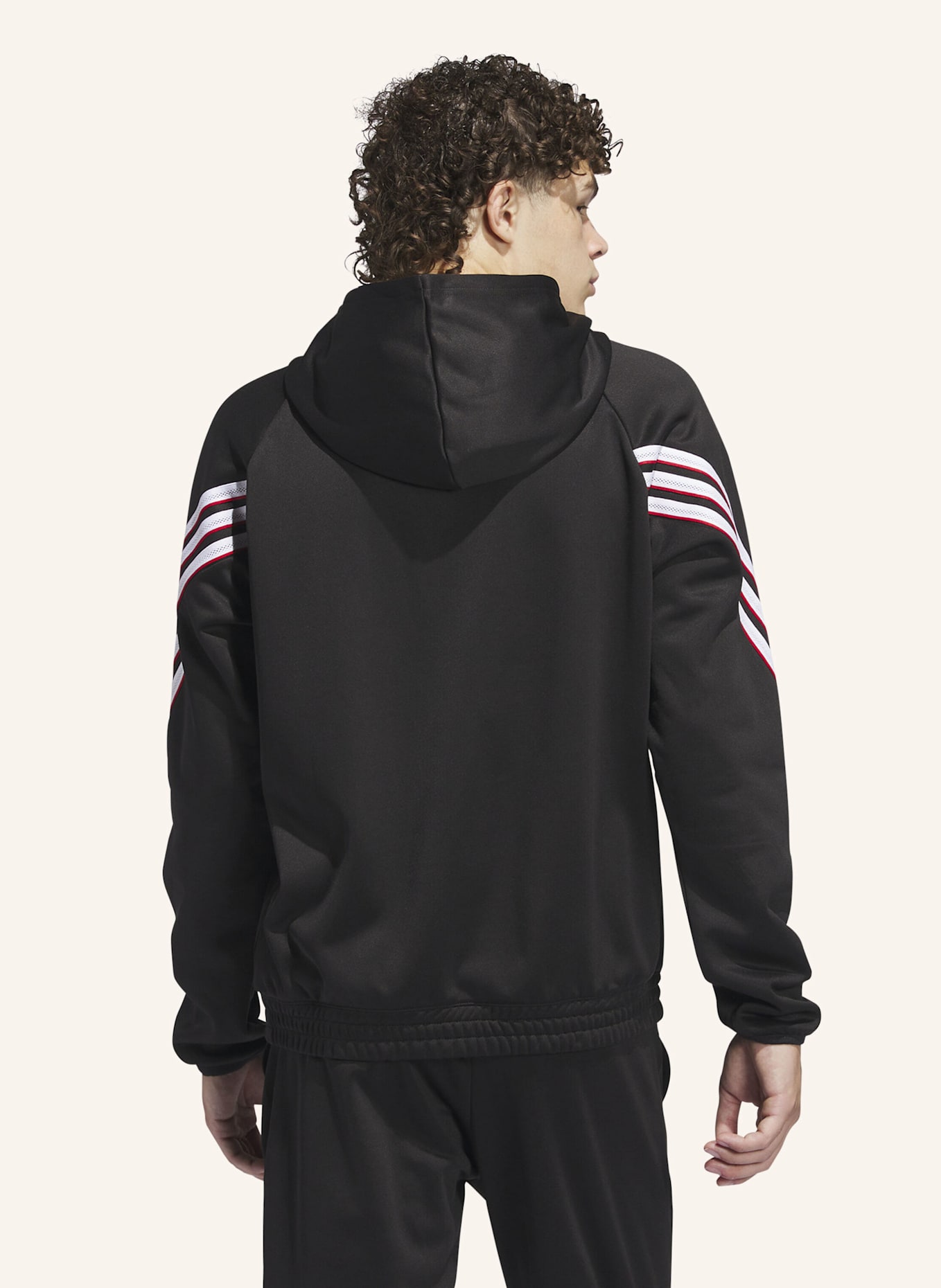 adidas WARMER ADIDAS BASKETBALL CRAZY FLEECE HOODIE: SCHWARZ/ WEISS