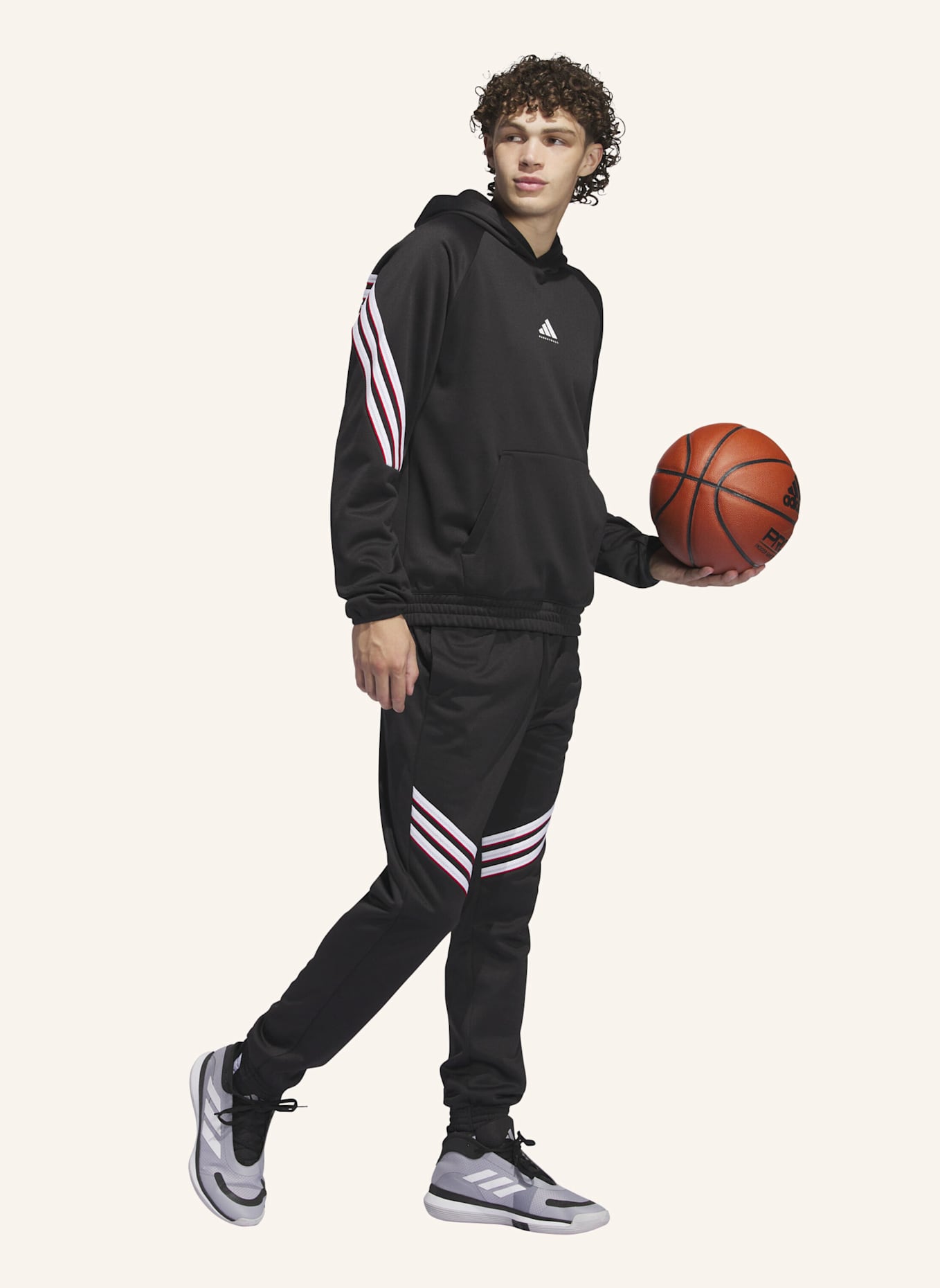 adidas WARMER ADIDAS BASKETBALL CRAZY FLEECE HOODIE: SCHWARZ/ WEISS