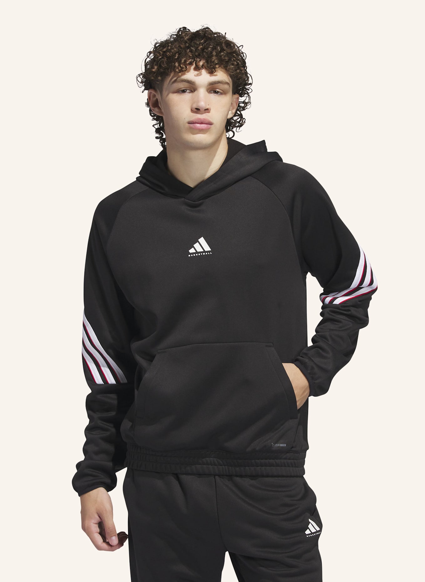 adidas WARMER ADIDAS BASKETBALL CRAZY FLEECE HOODIE: SCHWARZ/ WEISS