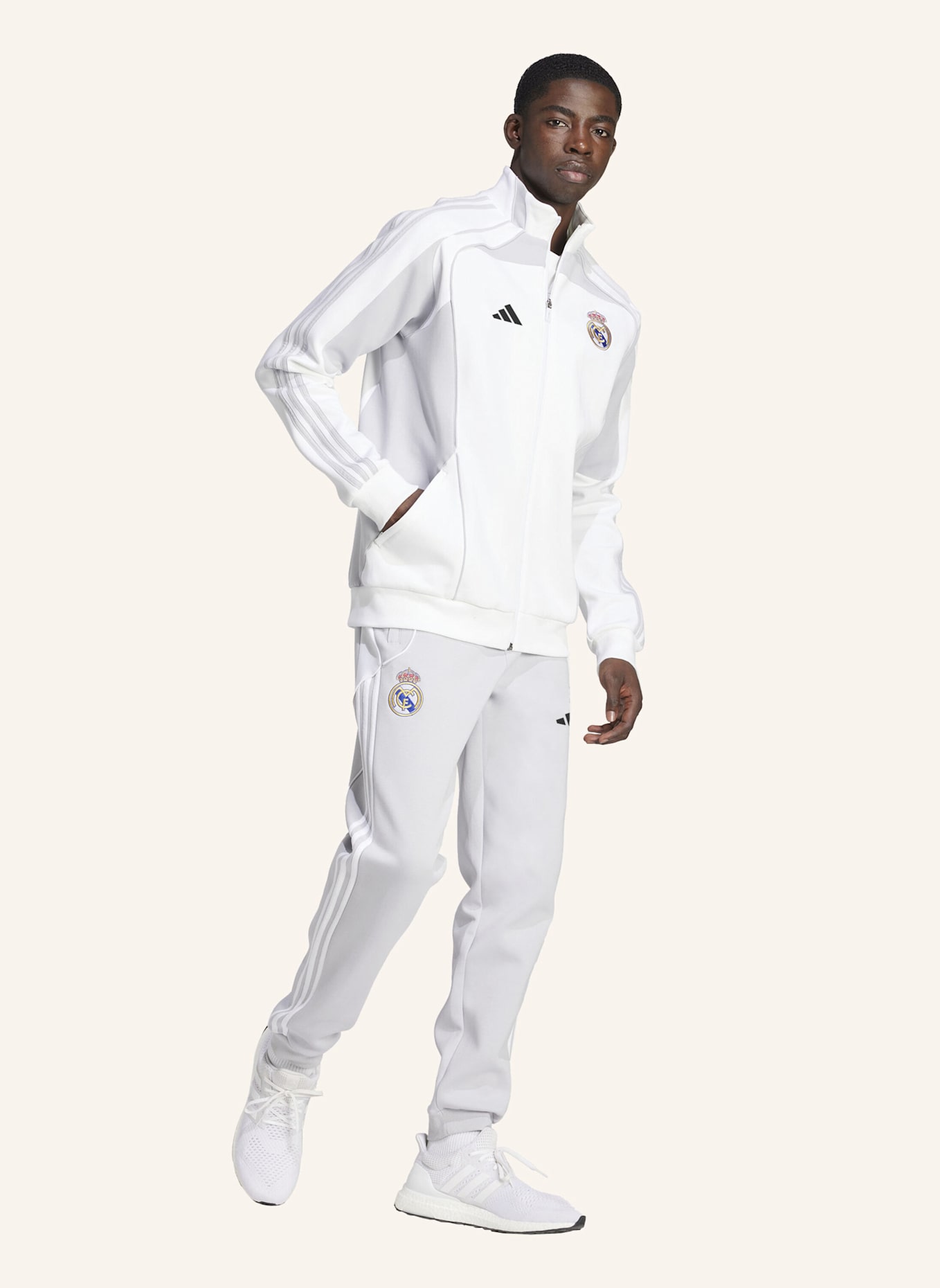 adidas Originals REAL MADRID UBP DOUBLEKNIT TRAININGSJACKE: WEISS/ GRÜN