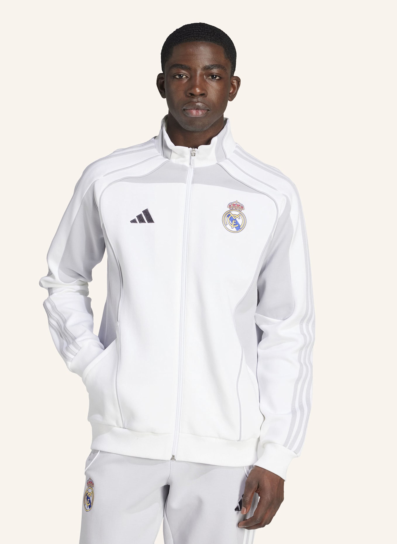 adidas Originals REAL MADRID UBP DOUBLEKNIT TRAININGSJACKE: WEISS/ GRÜN