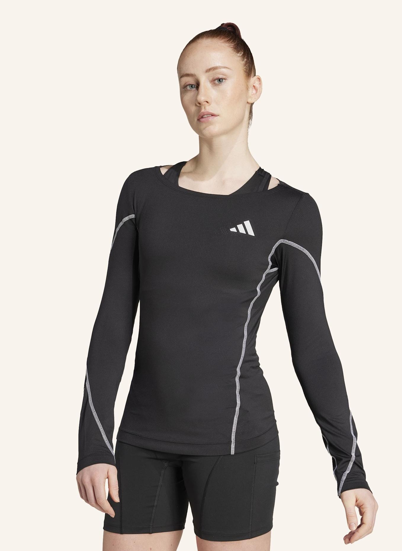 adidas ADIZERO BTN RUNNING LANGARM-T-SHIRT: SCHWARZ