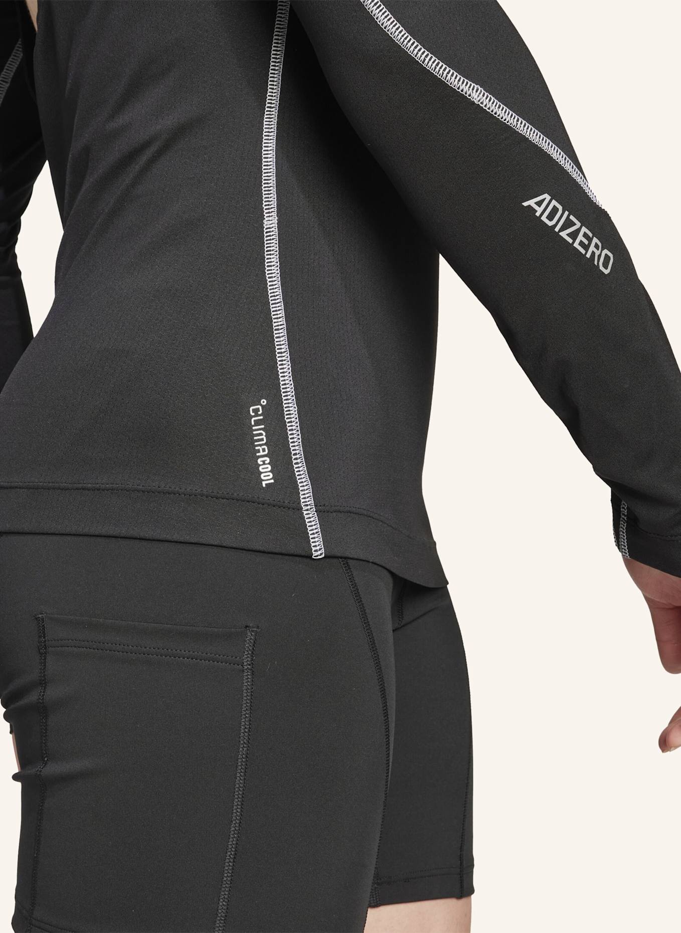 adidas ADIZERO BTN RUNNING LANGARM-T-SHIRT: SCHWARZ