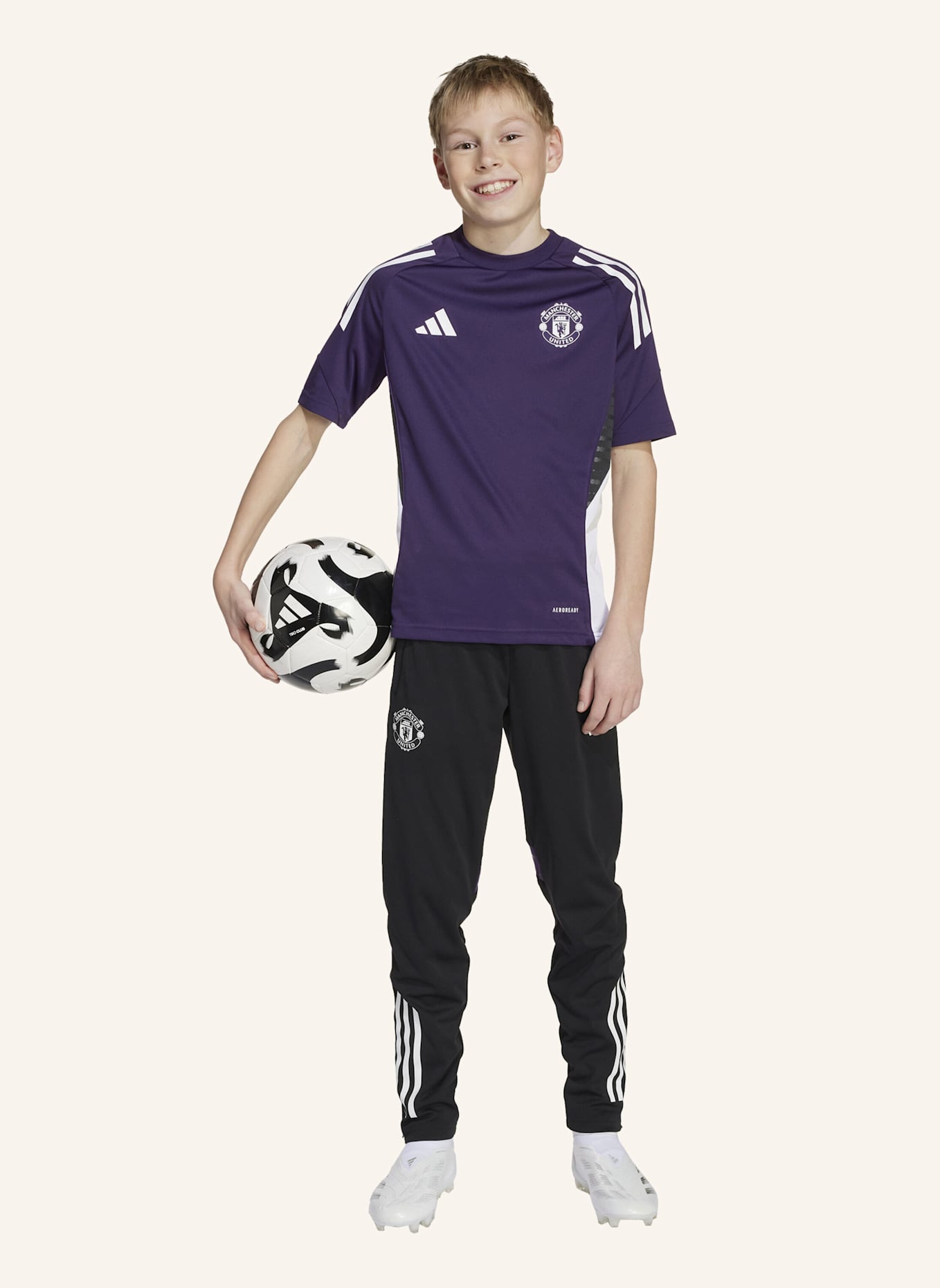 adidas MANCHESTER UNITED TIRO 25 COMPETITION KIDS TRAININGSTRIKOT: WEISS/ SCHWARZ