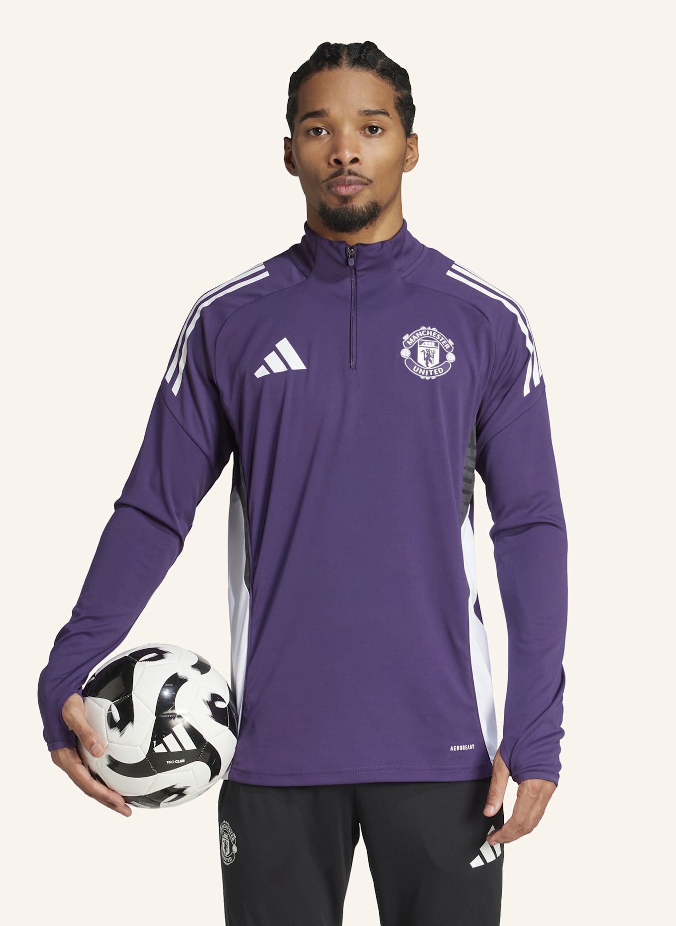 adidas MANCHESTER UNITED TIRO 25 COMPETITION TRAININGSOBERTEIL: WEISS/ SCHWARZ