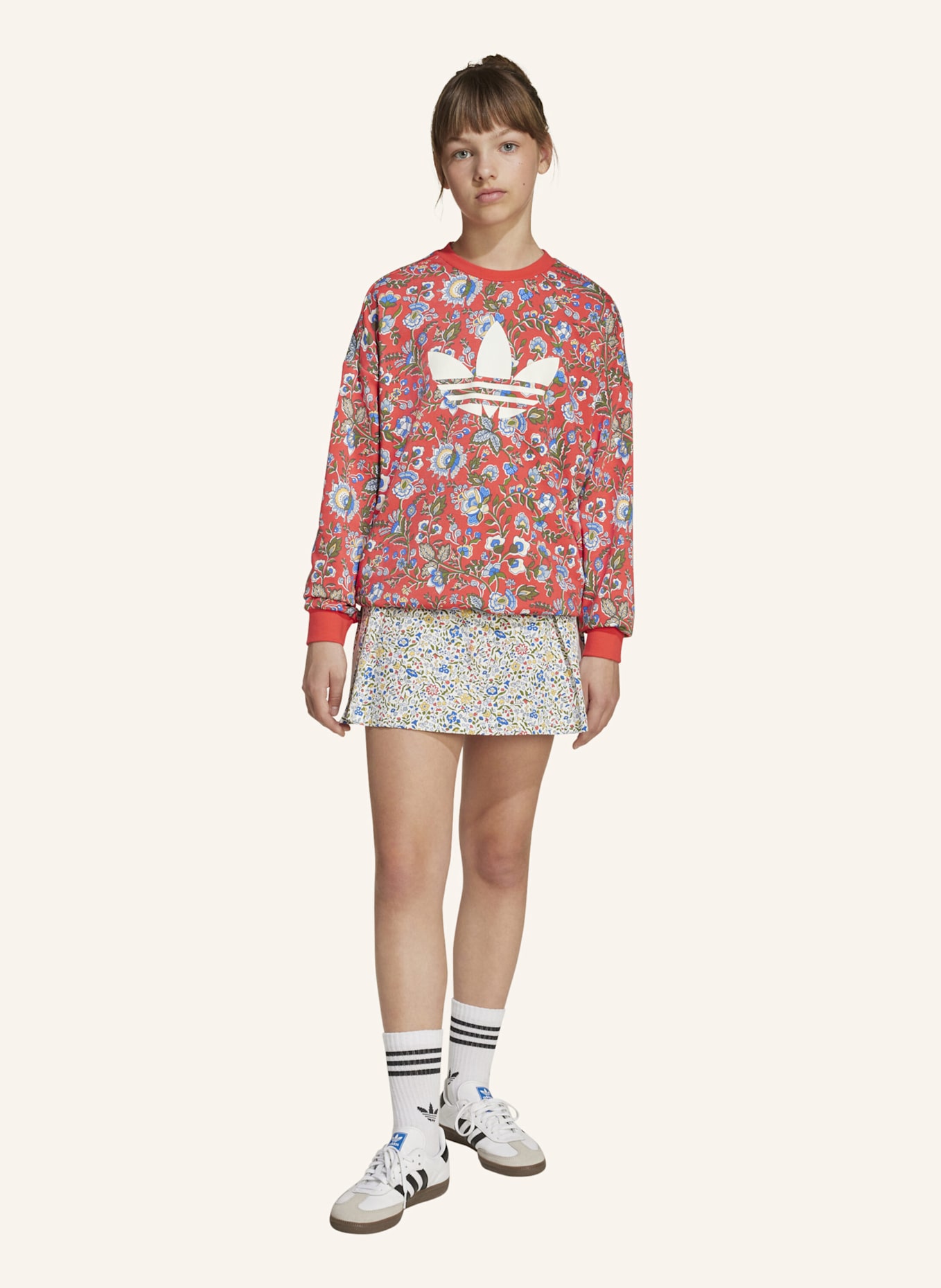 adidas Originals ADIDAS ORIGINALS X LIBERTY LONDON KIDS SWEATSHIRT: ROT