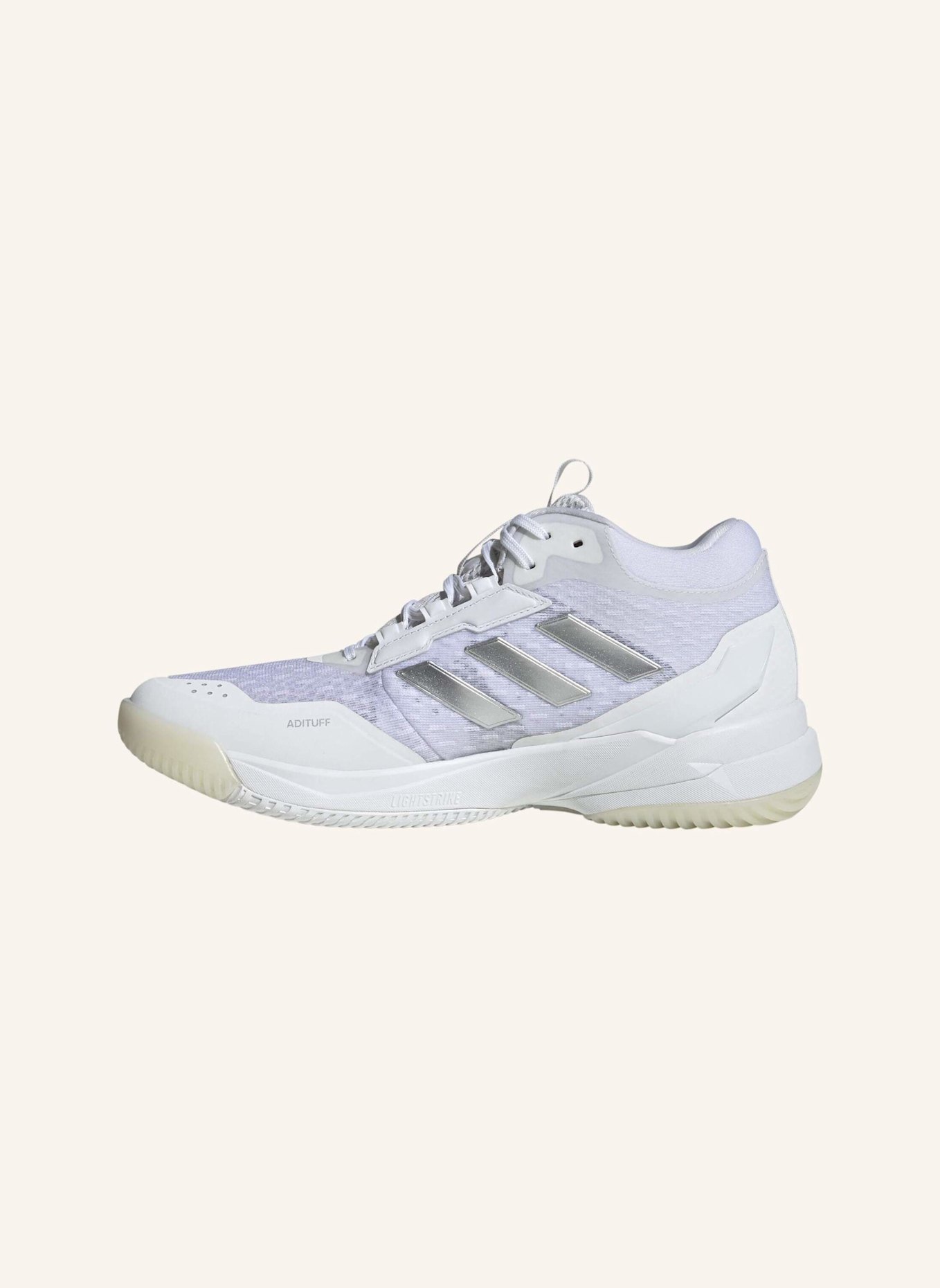 adidas CRAZYFLIGHT 6 MID SCHUH FÜR HALLENSPORTARTEN: WEISS/ SILBER/ SCHWARZ