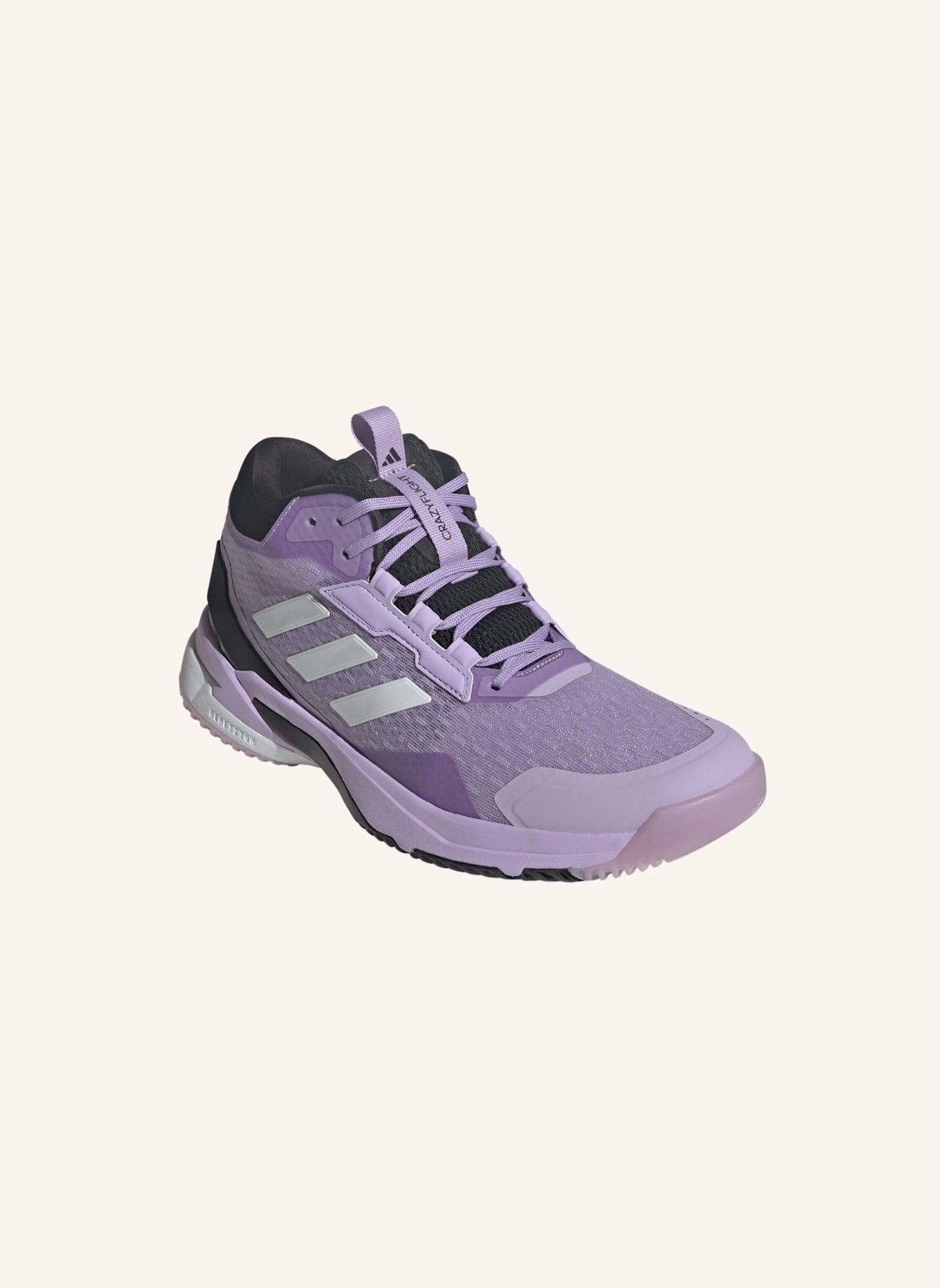 adidas CRAZYFLIGHT 6 MID SCHUH FÜR HALLENSPORTARTEN: HELLLILA/ WEISS/ SCHWARZ