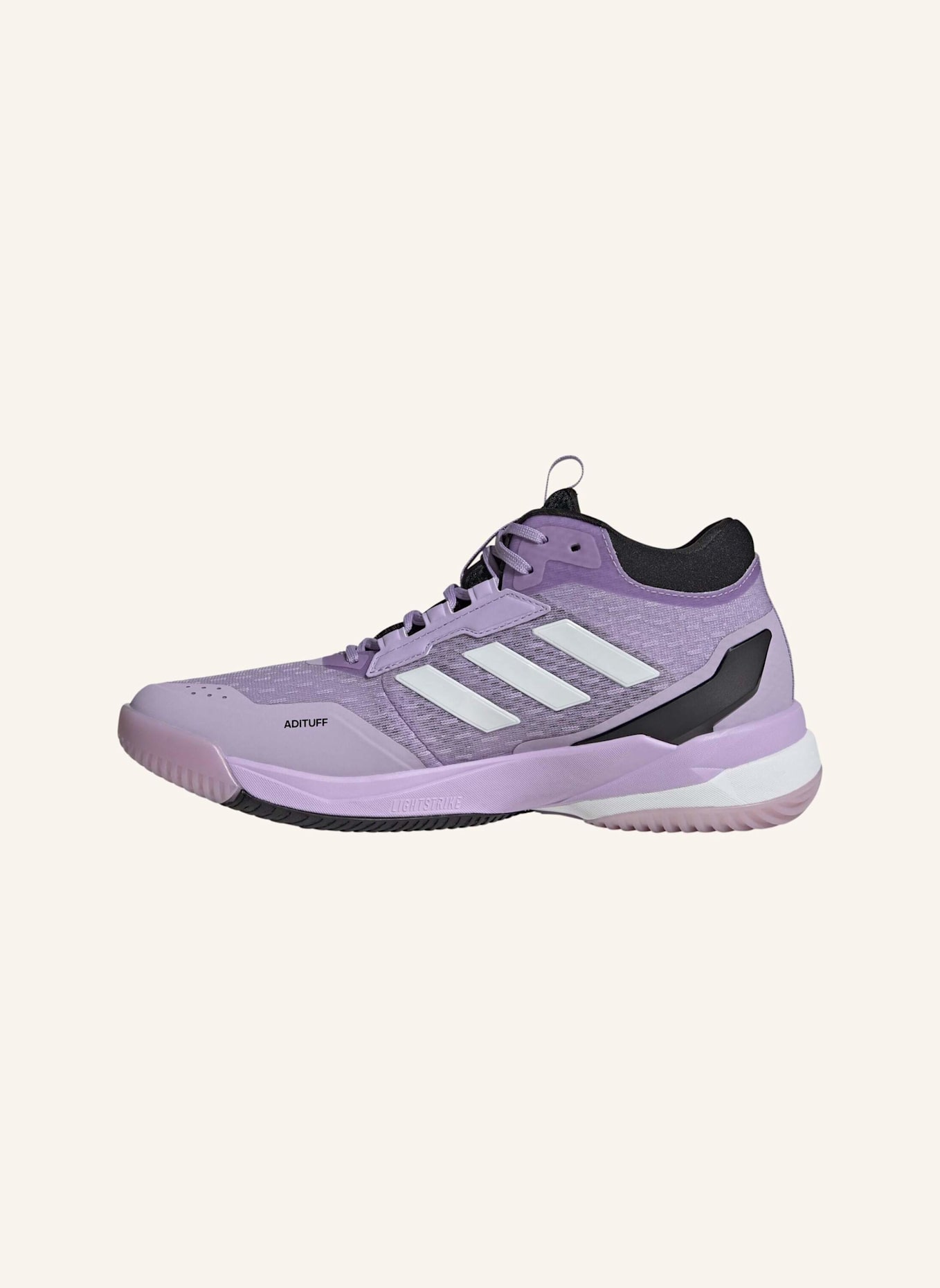 adidas CRAZYFLIGHT 6 MID SCHUH FÜR HALLENSPORTARTEN: HELLLILA/ WEISS/ SCHWARZ
