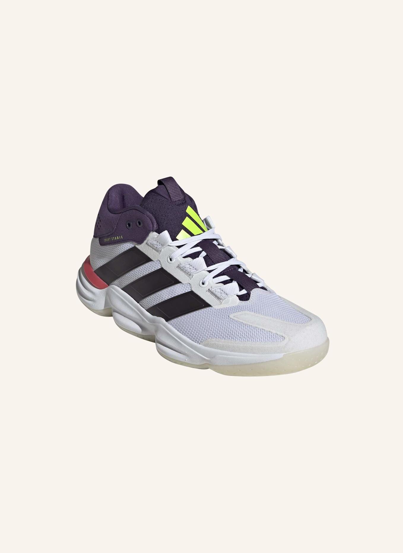 adidas COURT STABIL HALLENSCHUH: WEISS/ LILA