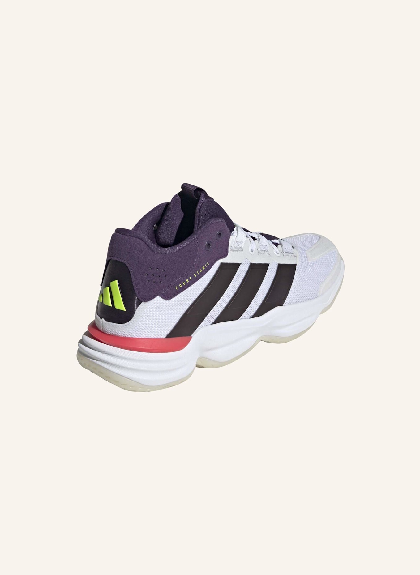 adidas COURT STABIL HALLENSCHUH: WEISS/ LILA
