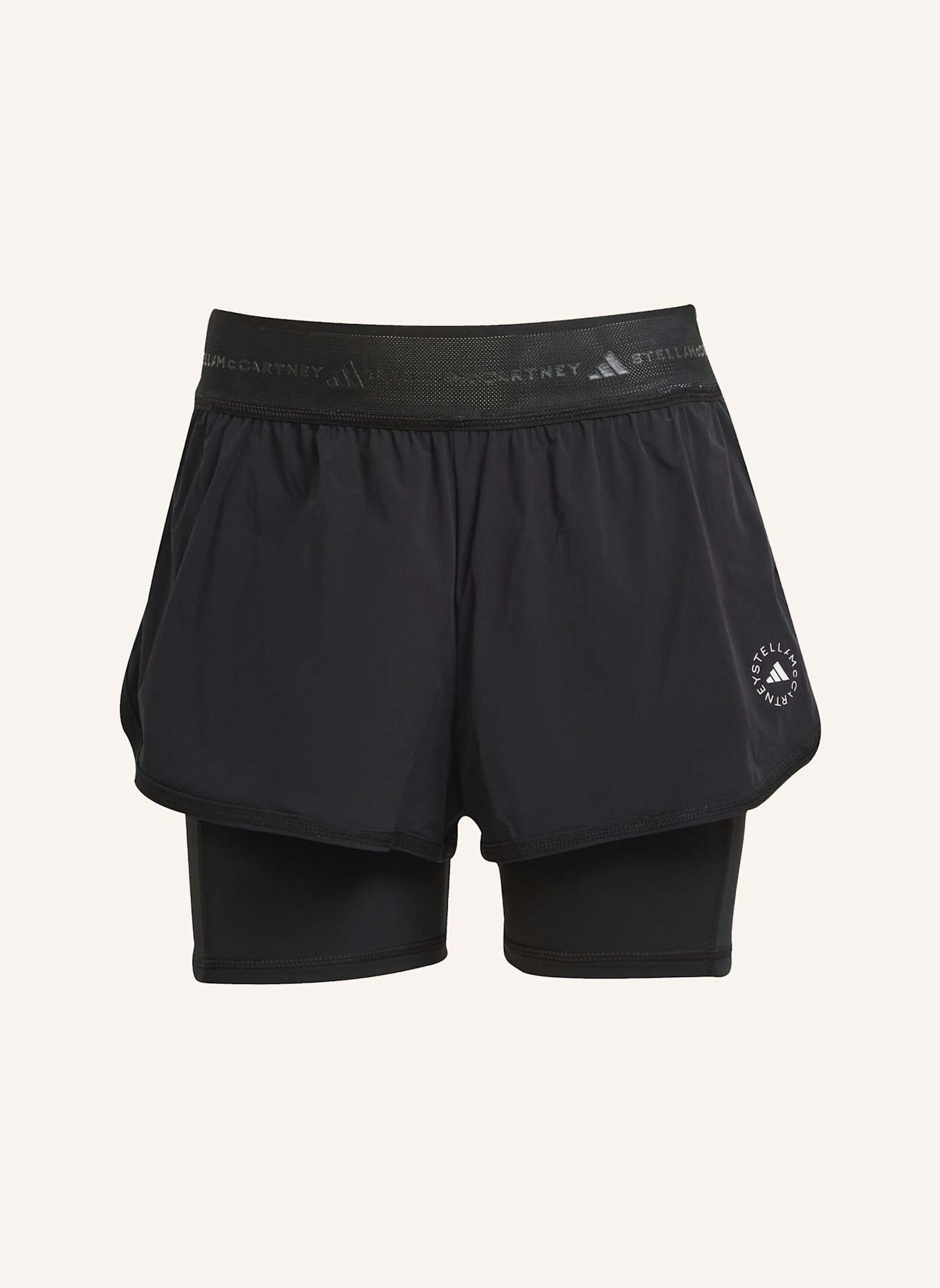 adidas by Stella McCartney ADIDAS BY STELLA MCCARTNEY TRAINING 2-IN-1 SHORTS: SCHWARZ