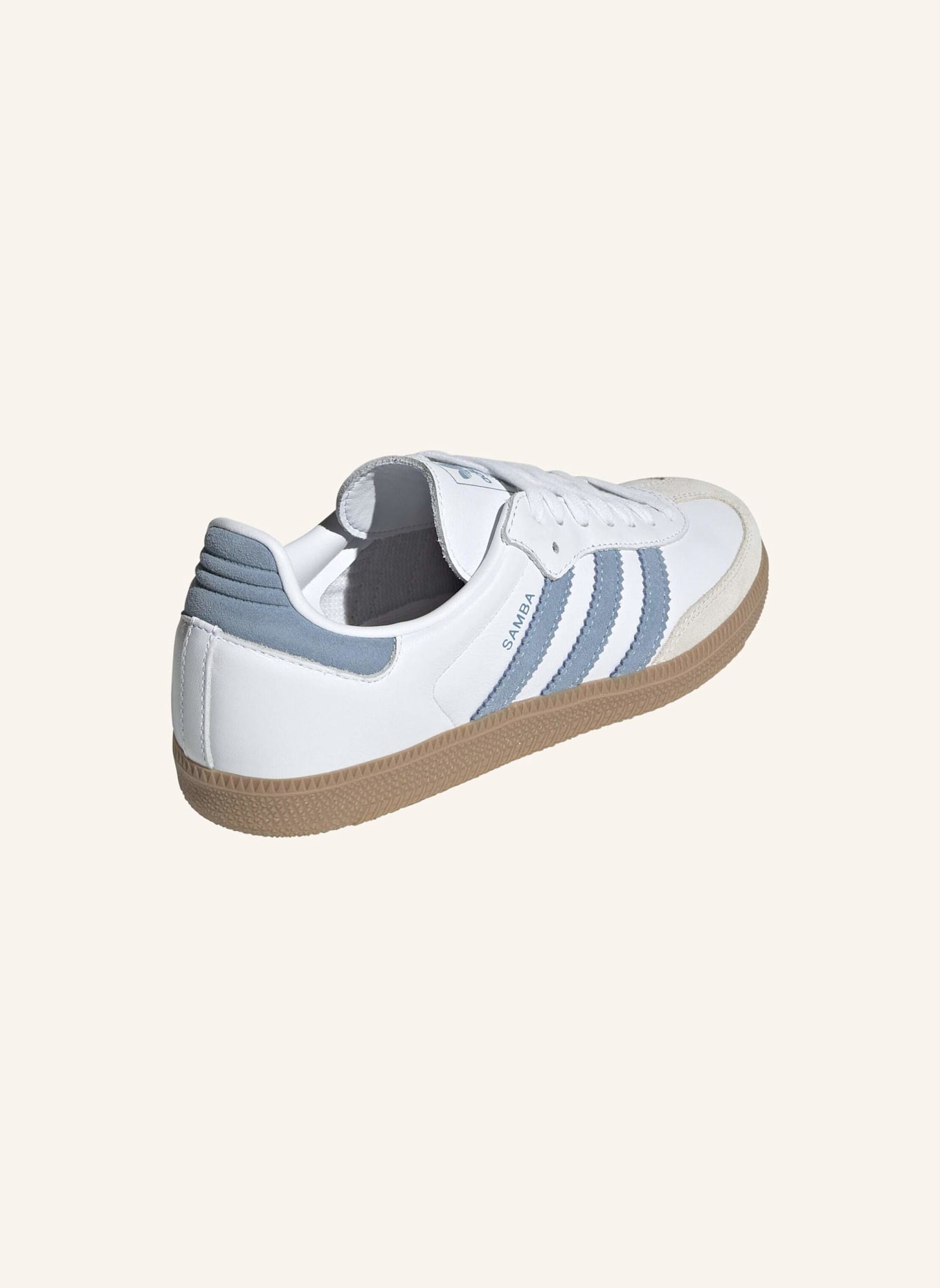 adidas Originals SAMBA OG SCHUH: WEISS/ BEIGE/ BLAU