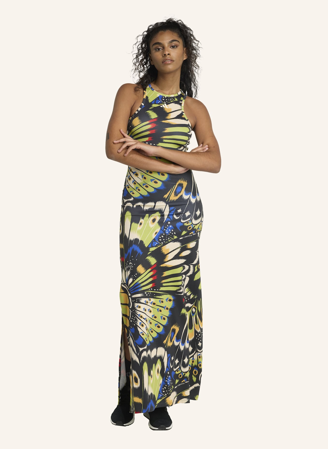 adidas ADIDAS X FARM PREMIUM KLEID: SCHWARZ/ BLAU/ ROT