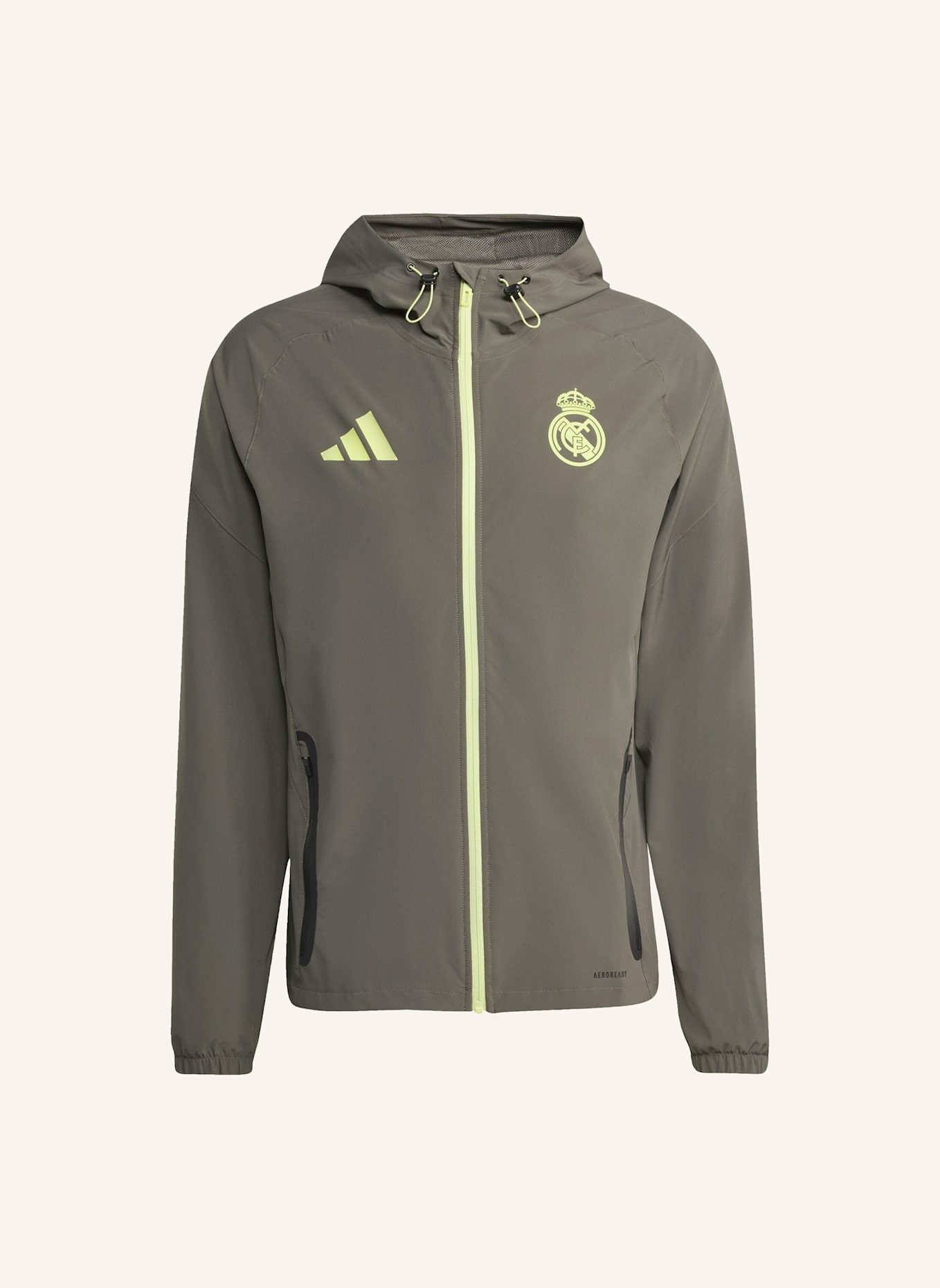 adidas REAL MADRID TIRO 25 COMPETITION VIS TECH TRAVEL JACKE: GRAU/ GELB
