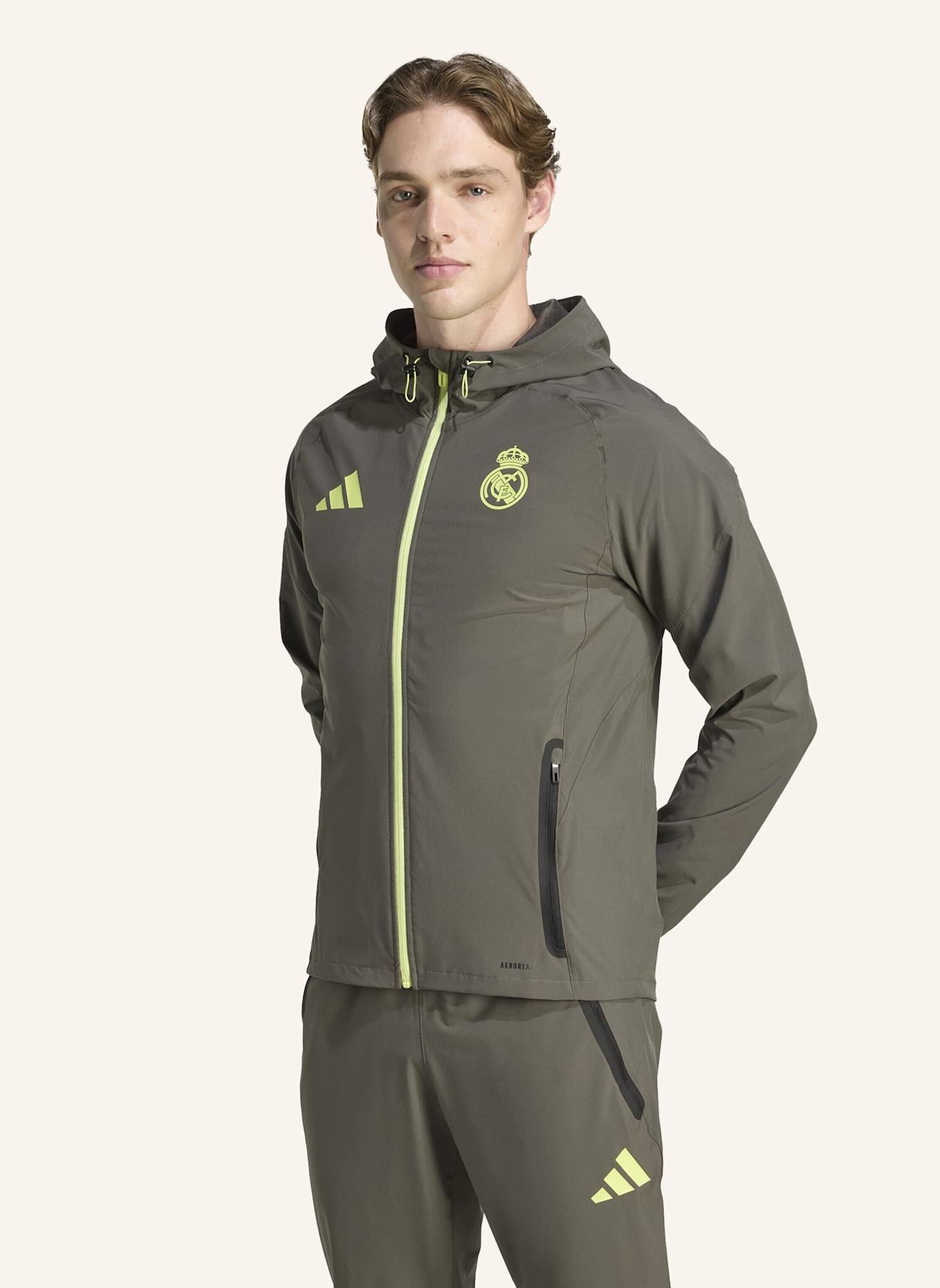 adidas REAL MADRID TIRO 25 COMPETITION VIS TECH TRAVEL JACKE: GRAU/ GELB