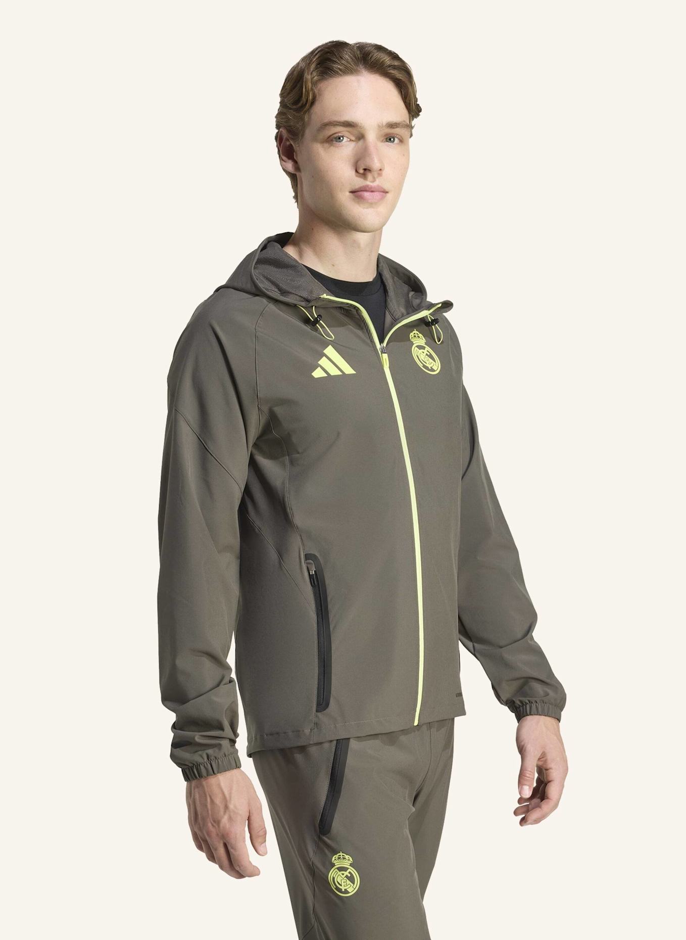 adidas REAL MADRID TIRO 25 COMPETITION VIS TECH TRAVEL JACKE: GRAU/ GELB