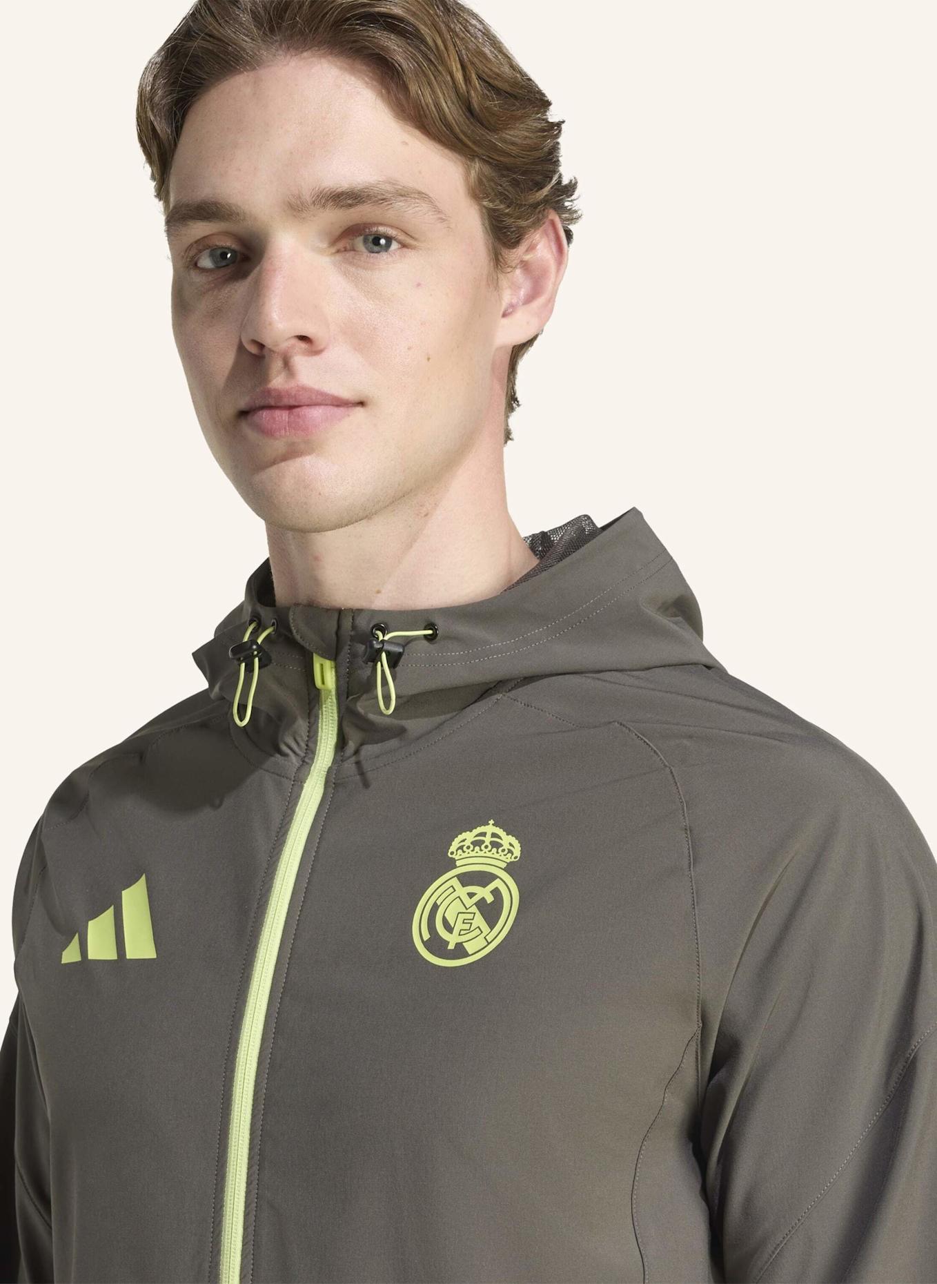 adidas REAL MADRID TIRO 25 COMPETITION VIS TECH TRAVEL JACKE: GRAU/ GELB