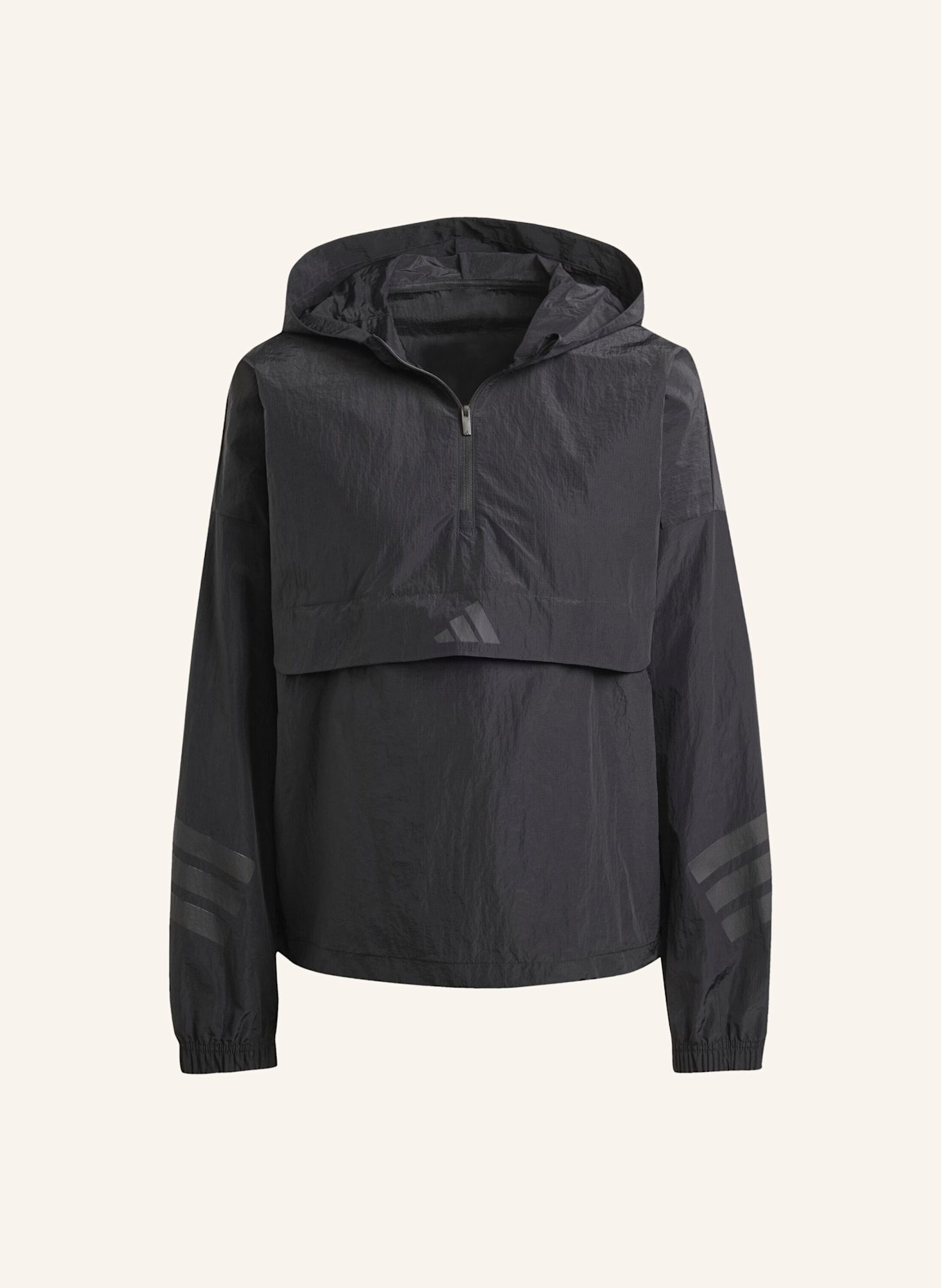 adidas FUTURE ICONS 3-STREIFEN WINDBREAKER: SCHWARZ