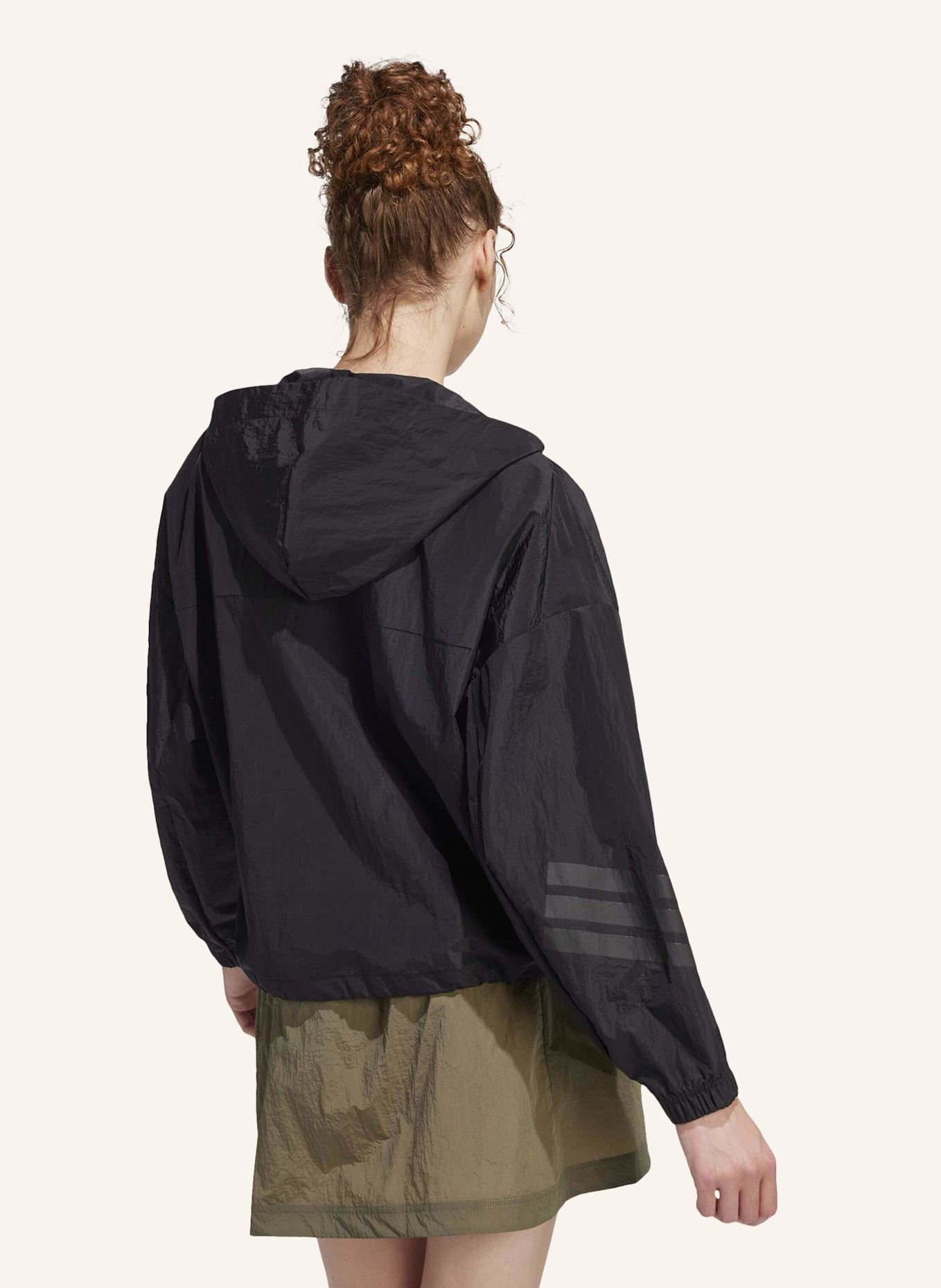 adidas FUTURE ICONS 3-STREIFEN WINDBREAKER: SCHWARZ