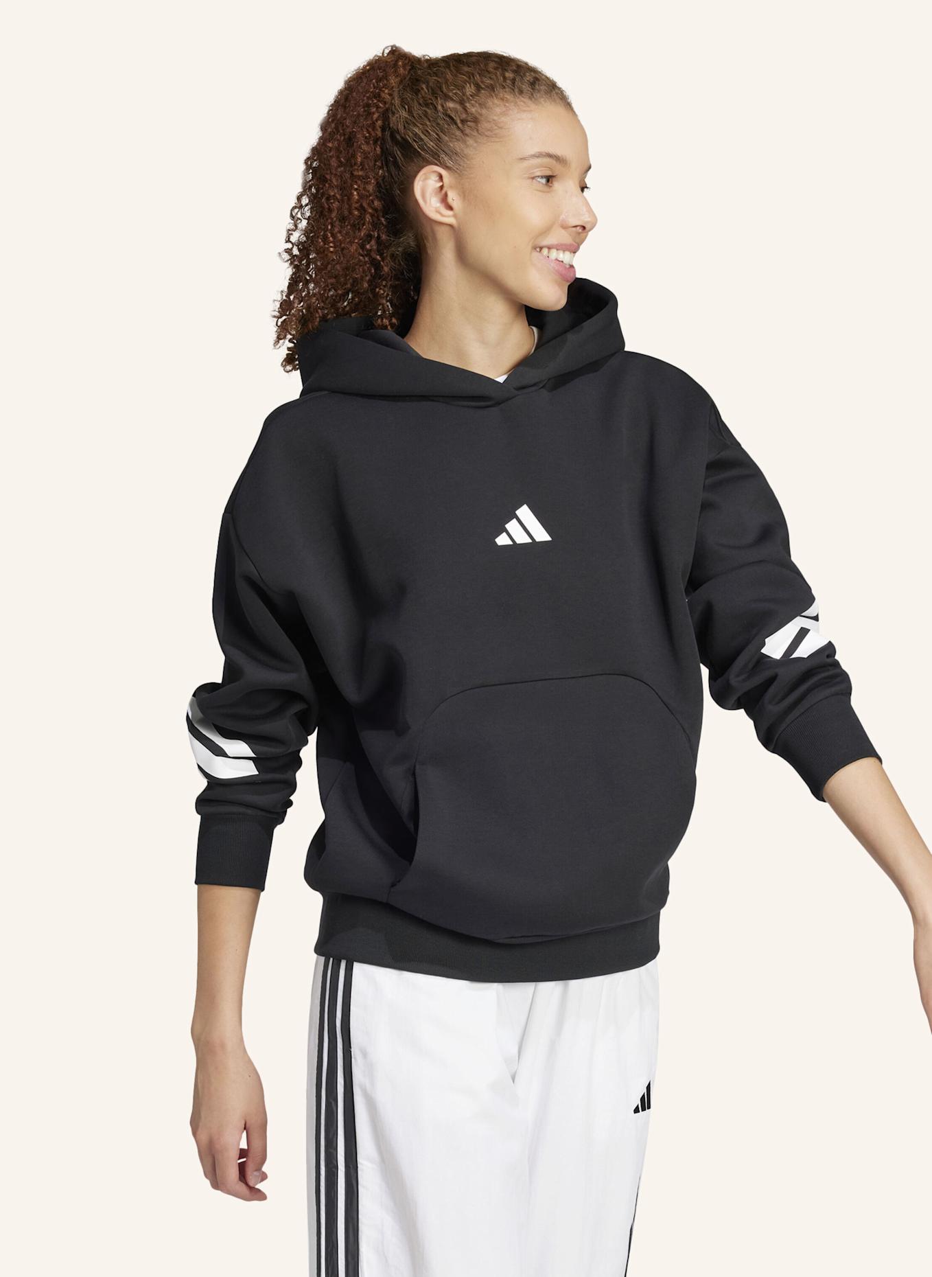 adidas FUTURE ICONS 3-STREIFEN HOODIE: SCHWARZ