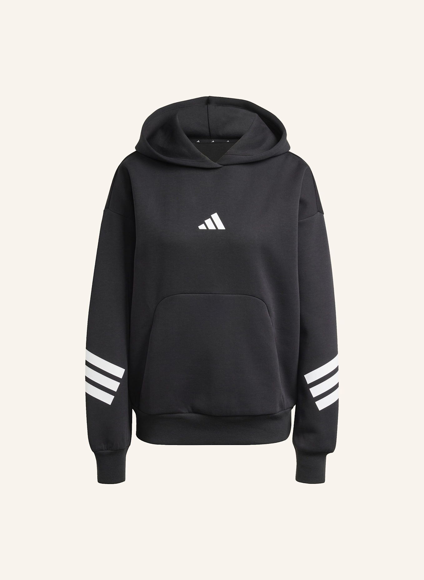 adidas FUTURE ICONS 3-STREIFEN HOODIE: SCHWARZ
