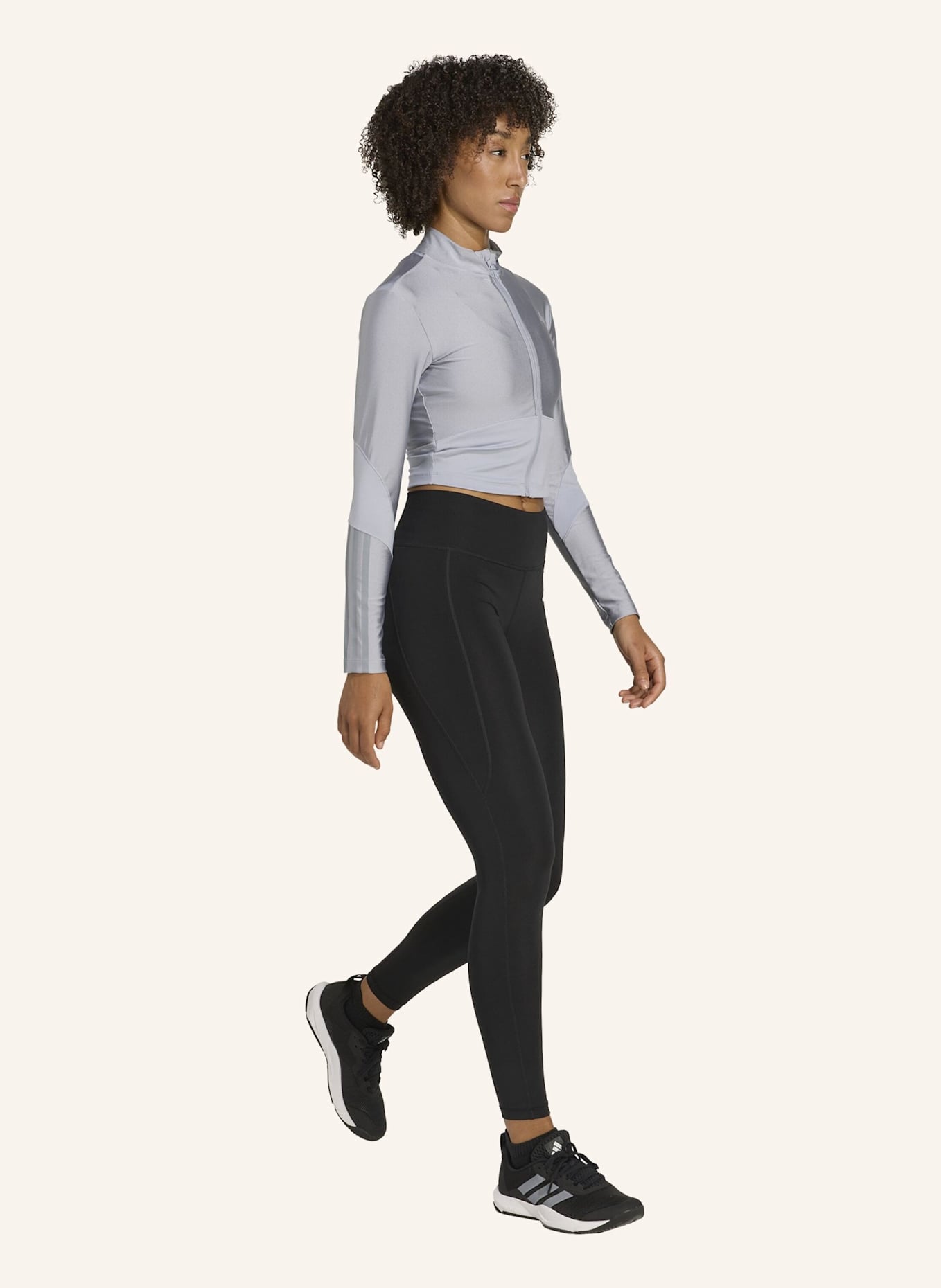 adidas HYPERGLAM SHINE JACKE MIT DURCHGEHENDEM REISSVERSCHLUSS: GRAU