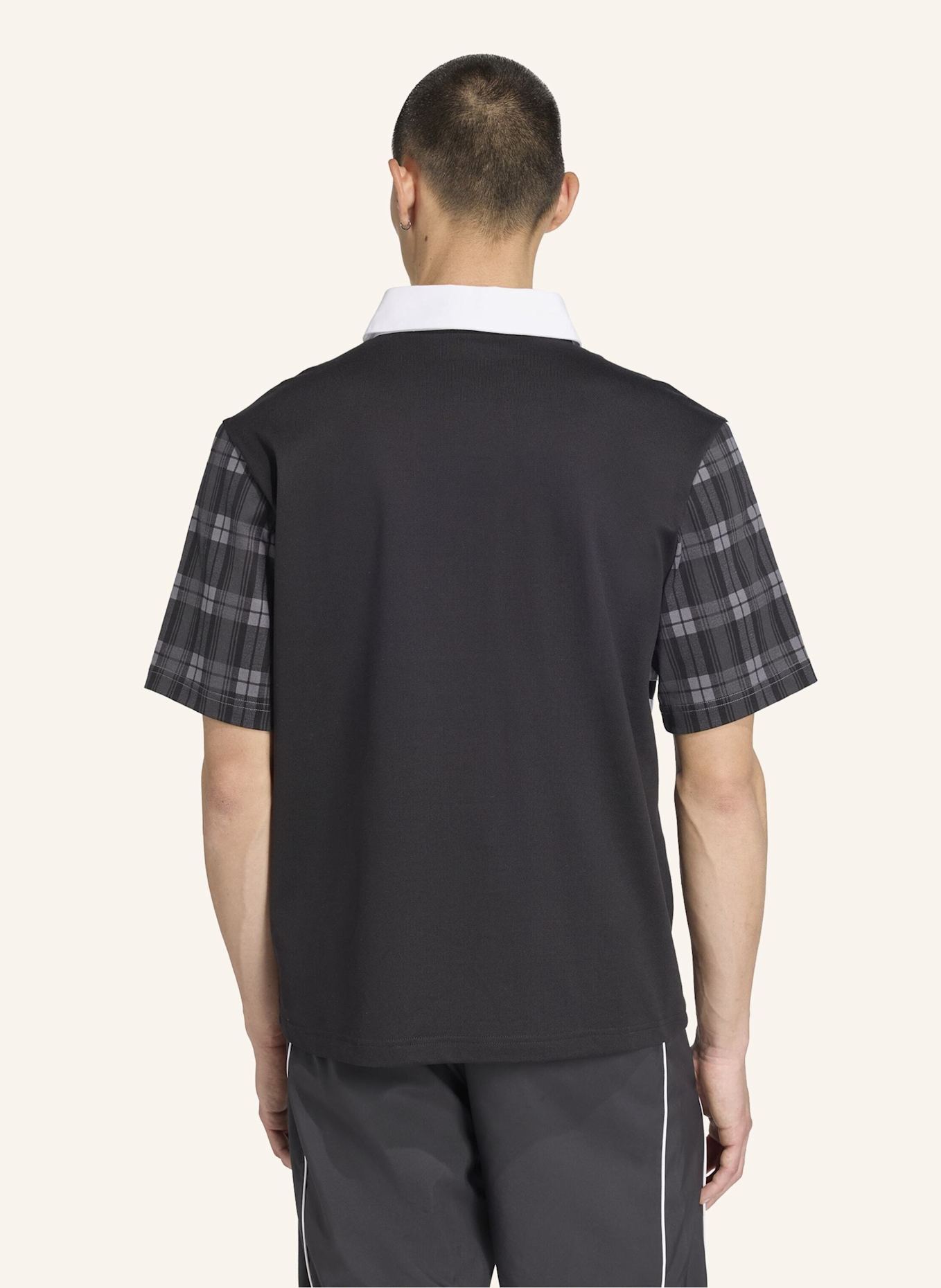 adidas Originals TARTAN REGULAR RUGBY POLOSHIRT: SCHWARZ