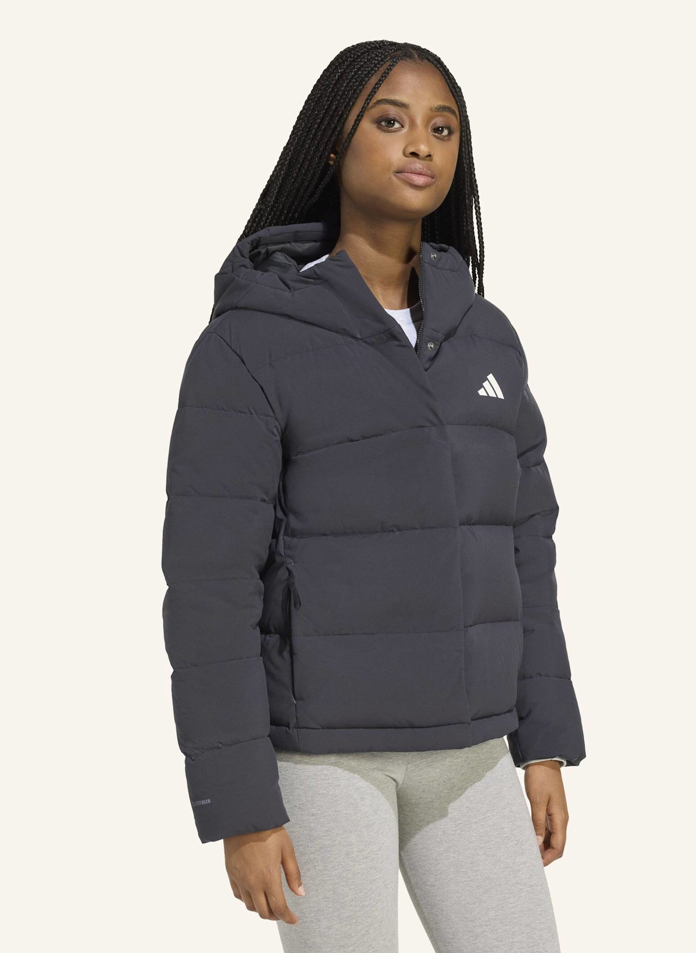 adidas HELIONIC CLIMAWARM DAUNENJACKE MIT KAPUZE: SCHWARZ