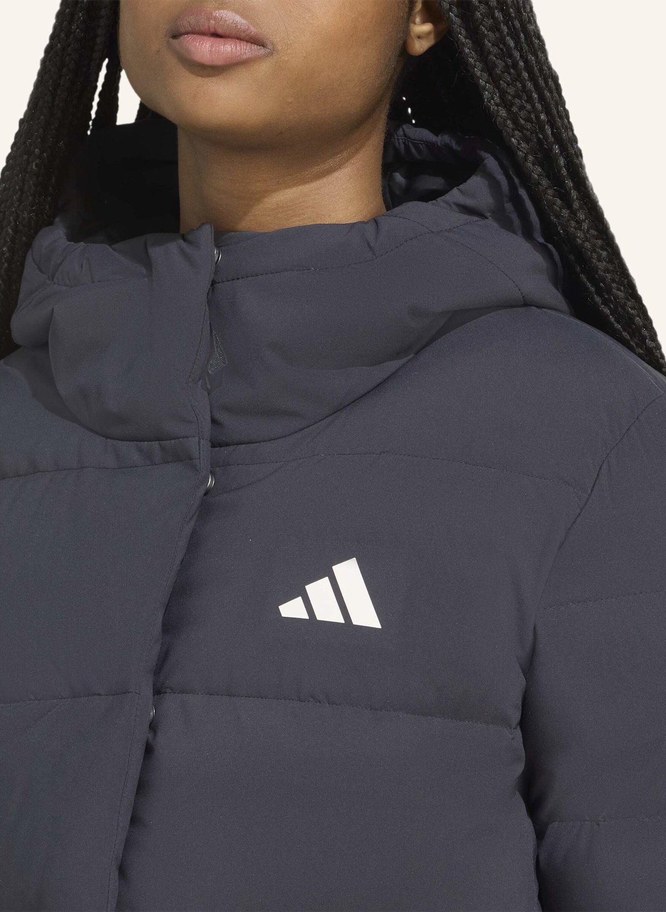 adidas HELIONIC CLIMAWARM DAUNENJACKE MIT KAPUZE: SCHWARZ