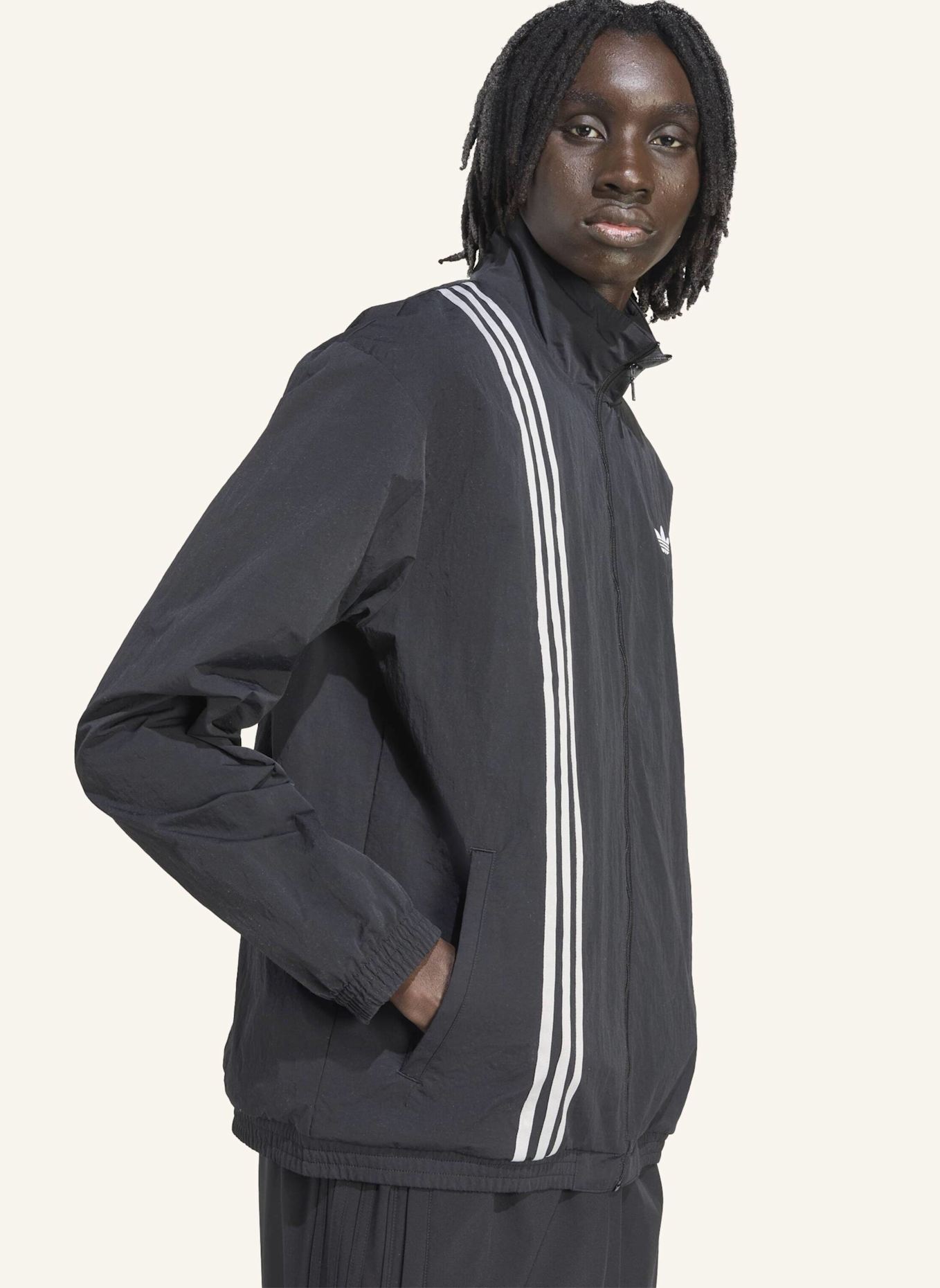 adidas Originals FIREBIRD FRONT STRIPES GEWEBTES TRACK TOP: SCHWARZ