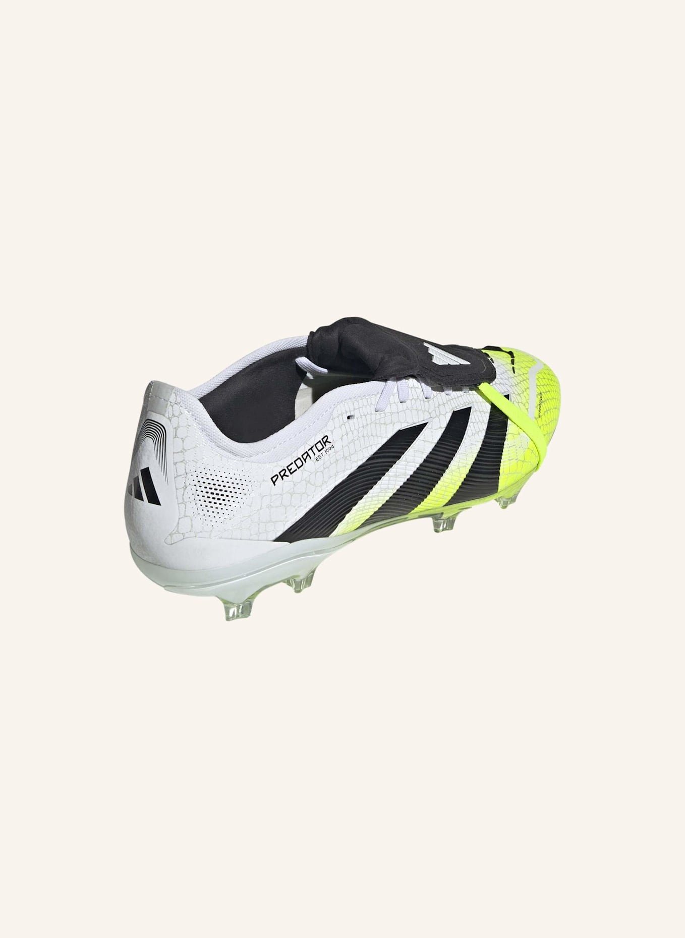 adidas PREDATOR PRO FOLD-OVER TONGUE FG FUSSBALLSCHUH: WEISS/ SCHWARZ/ GELB