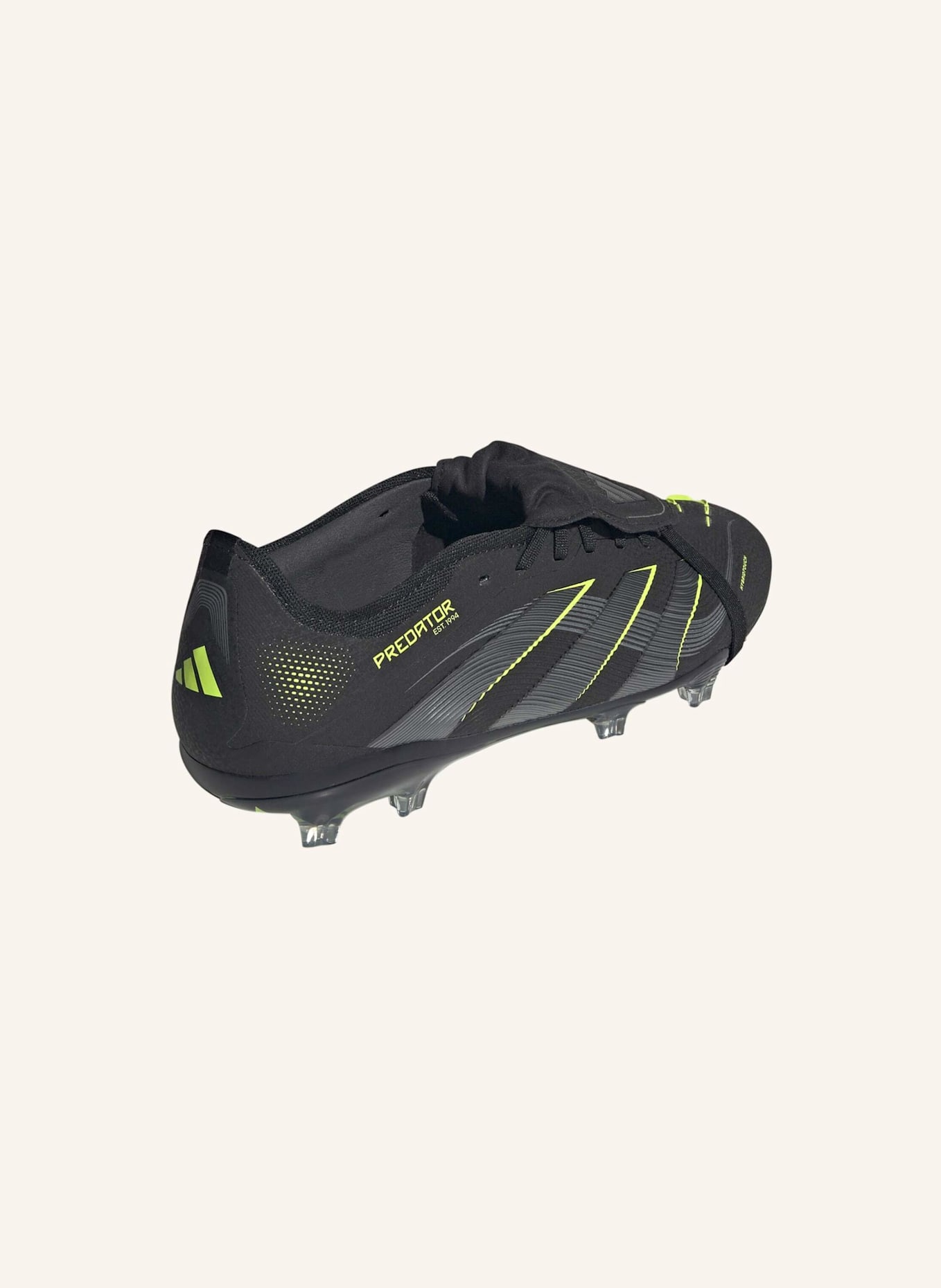 adidas PREDATOR PRO FOLD-OVER TONGUE FG FUSSBALLSCHUH: SCHWARZ/ GRAU/ GELB