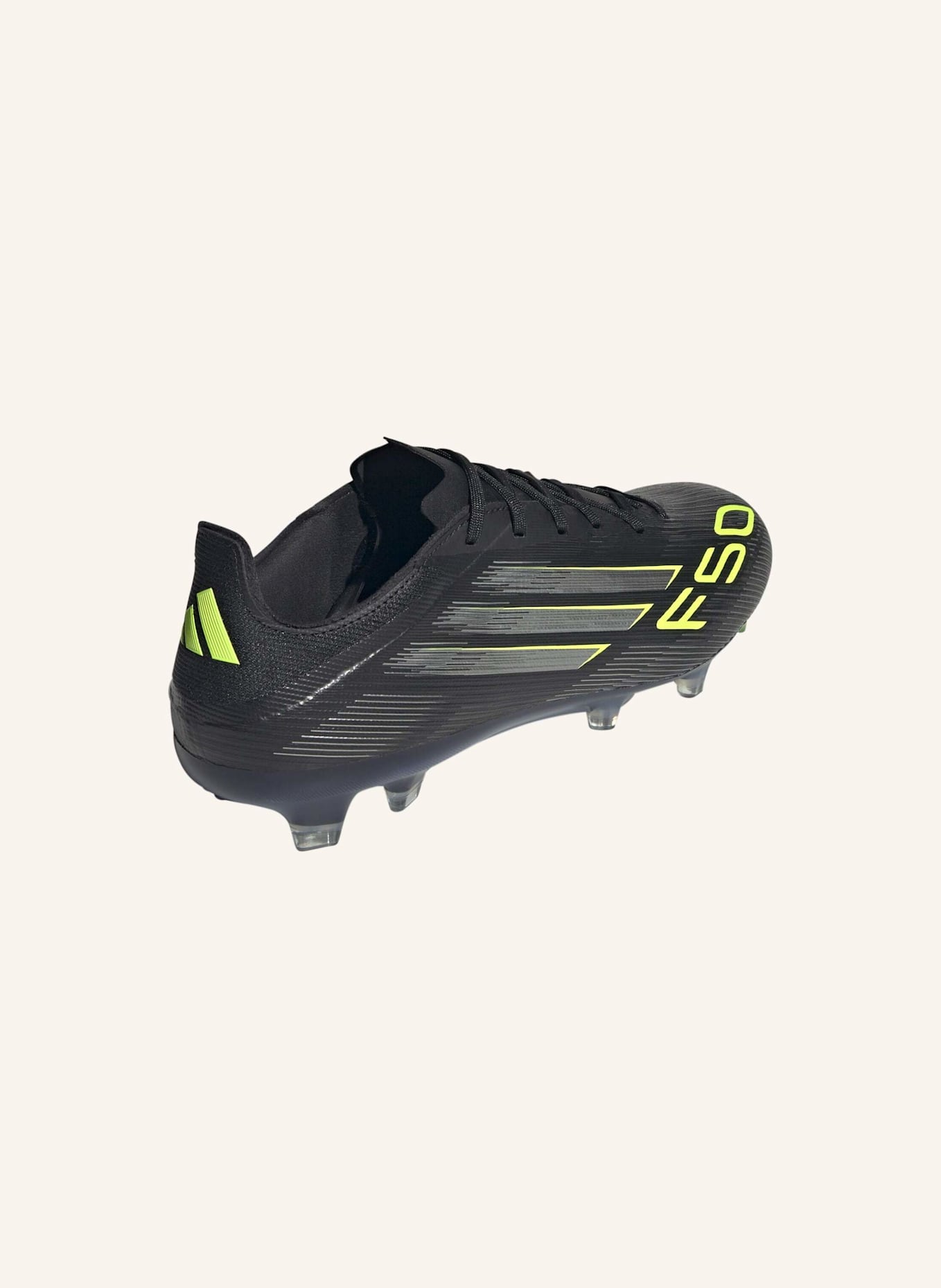 adidas F50 PRO FIRM GROUND BOOTS: SCHWARZ/ GRAU/ GELB