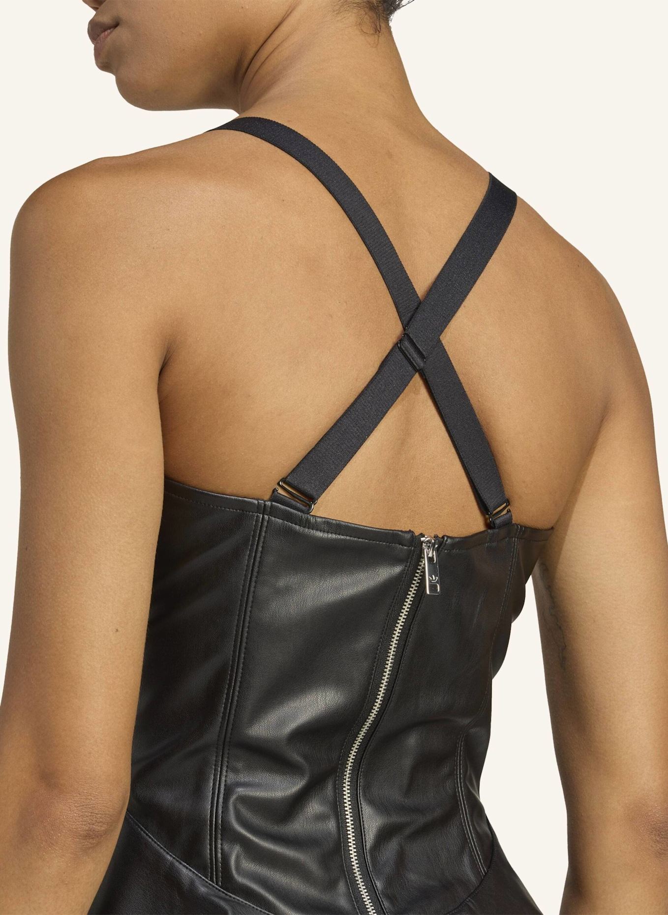 adidas Originals ADIDAS X JEREMY SCOTT KLEID AUS SYNTHETIKLEDER: SCHWARZ