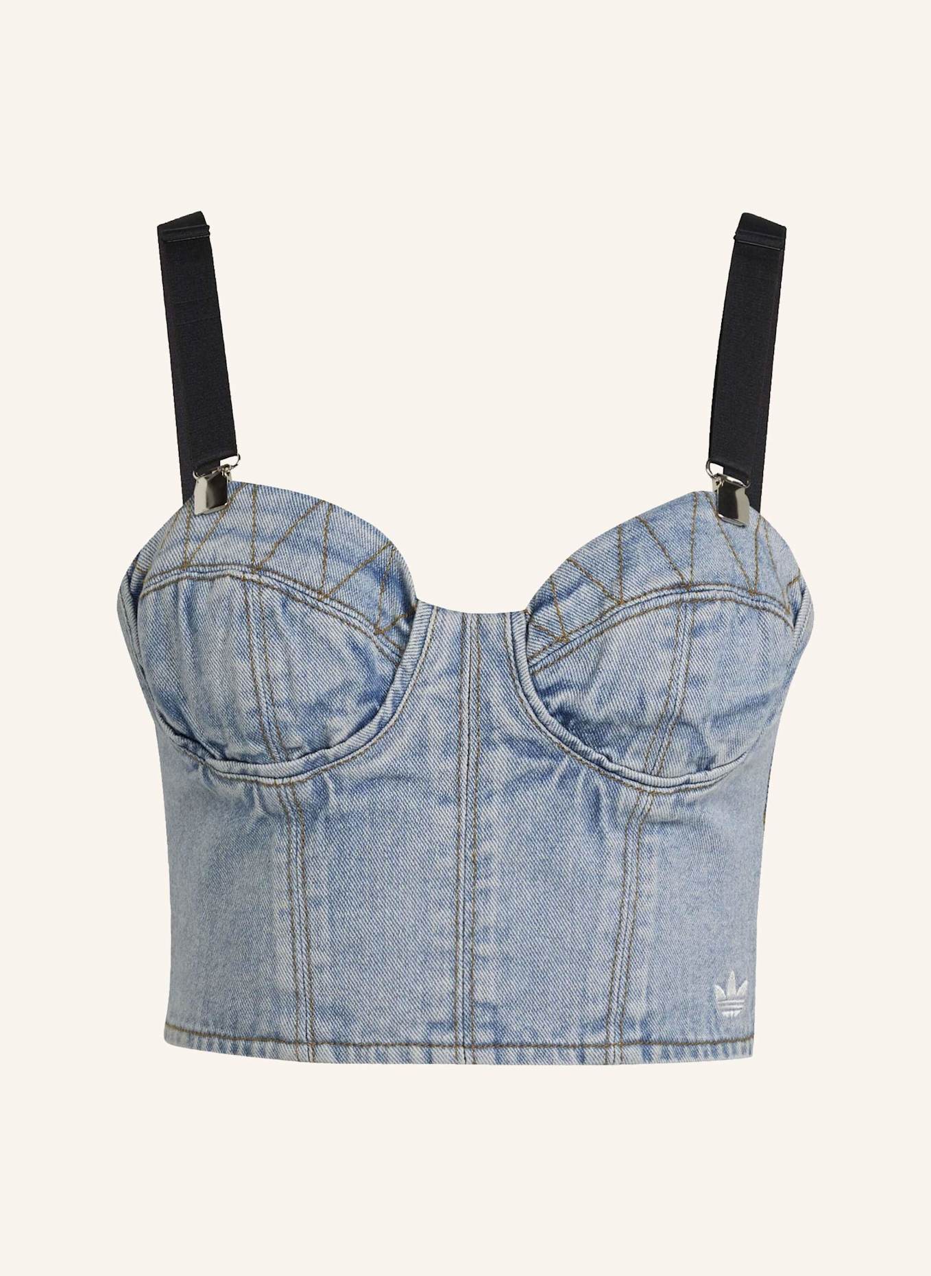 adidas Originals ADIDAS X JEREMY SCOTT DENIM-BUSTIER: BLAU