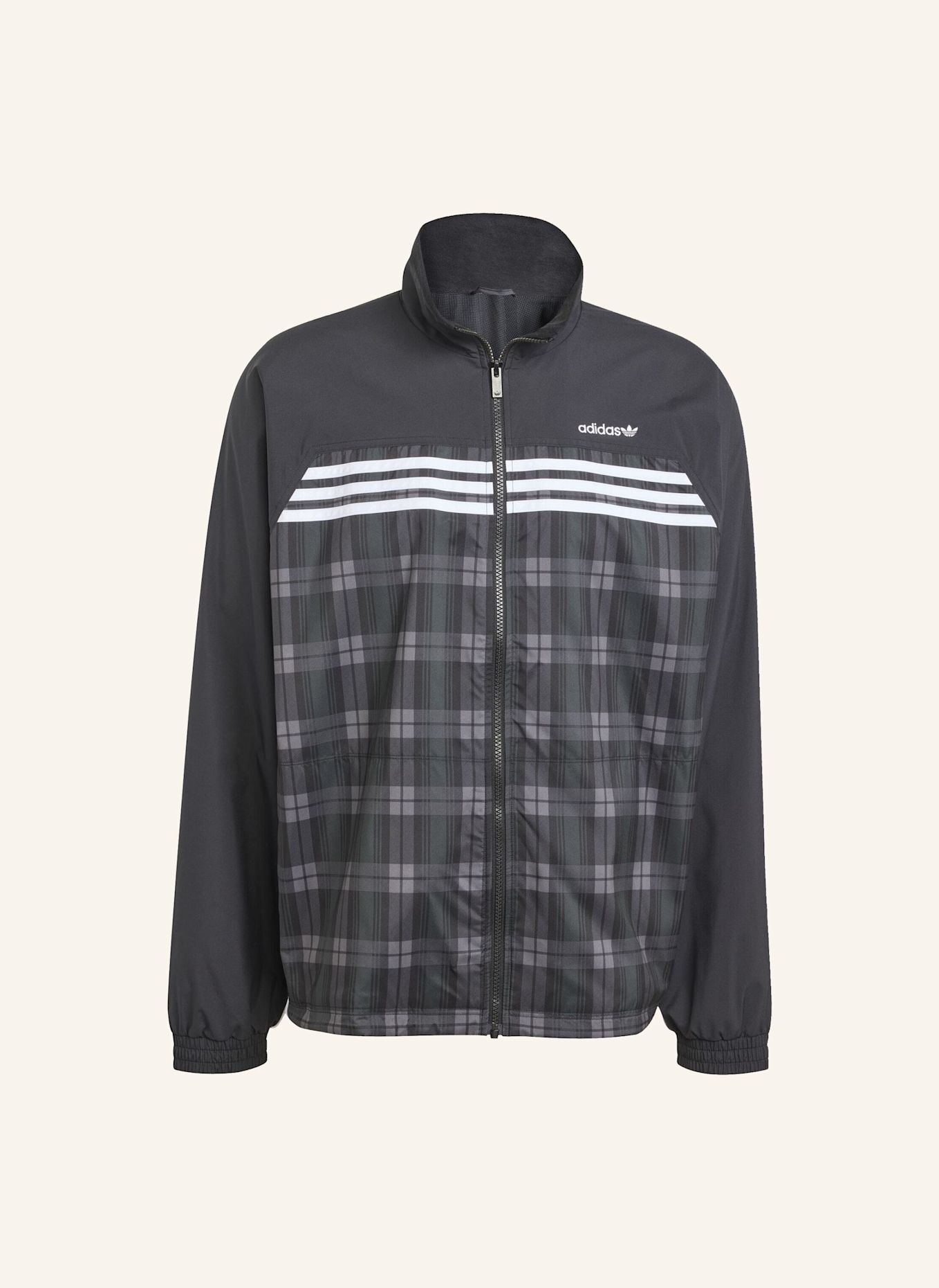 adidas Originals TARTAN LOOSE TRAININGSJACKE: SCHWARZ