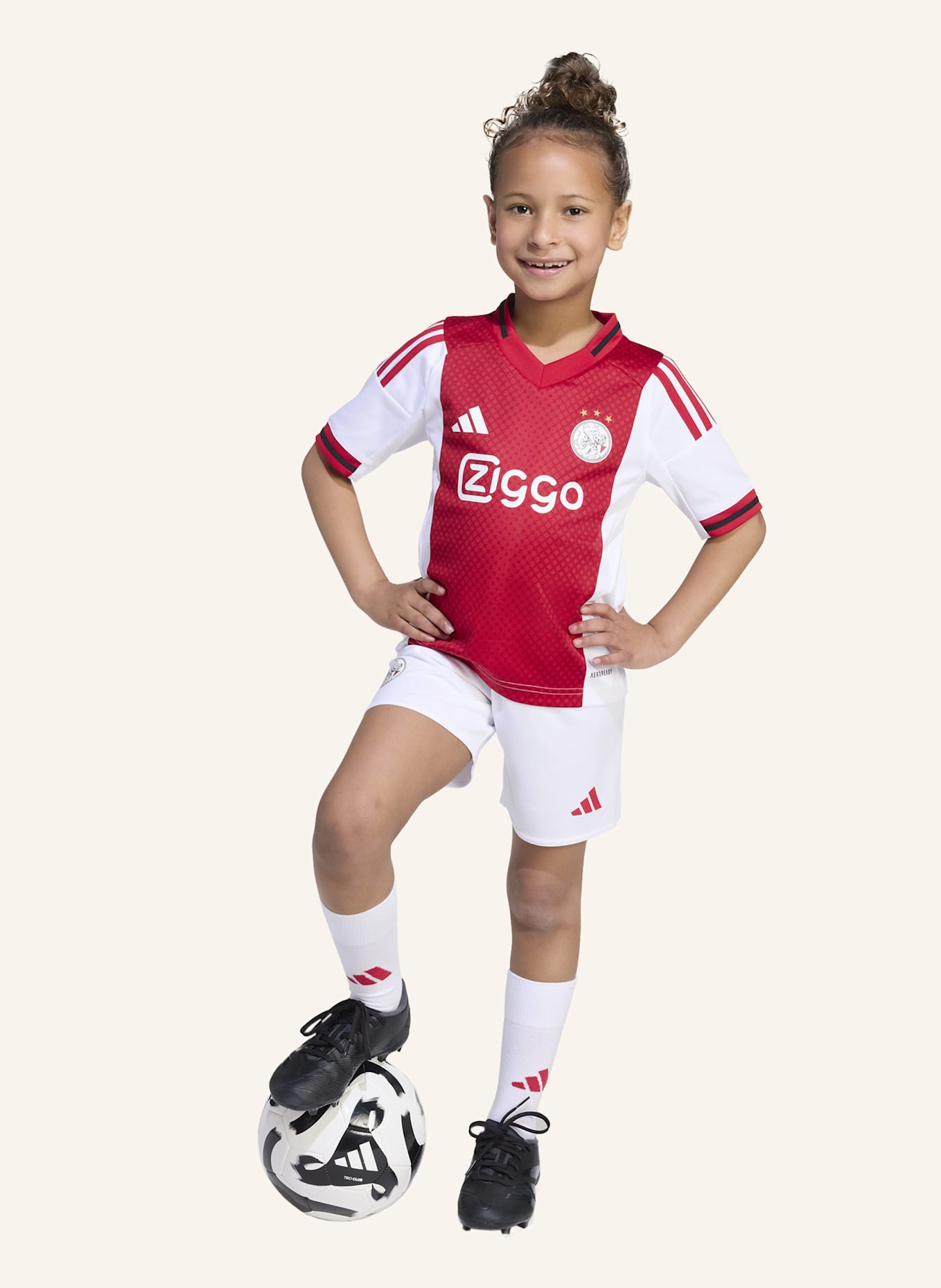 adidas AJAX 25/26 KIDS MINI-HEIMAUSRÜSTUNG: WEISS