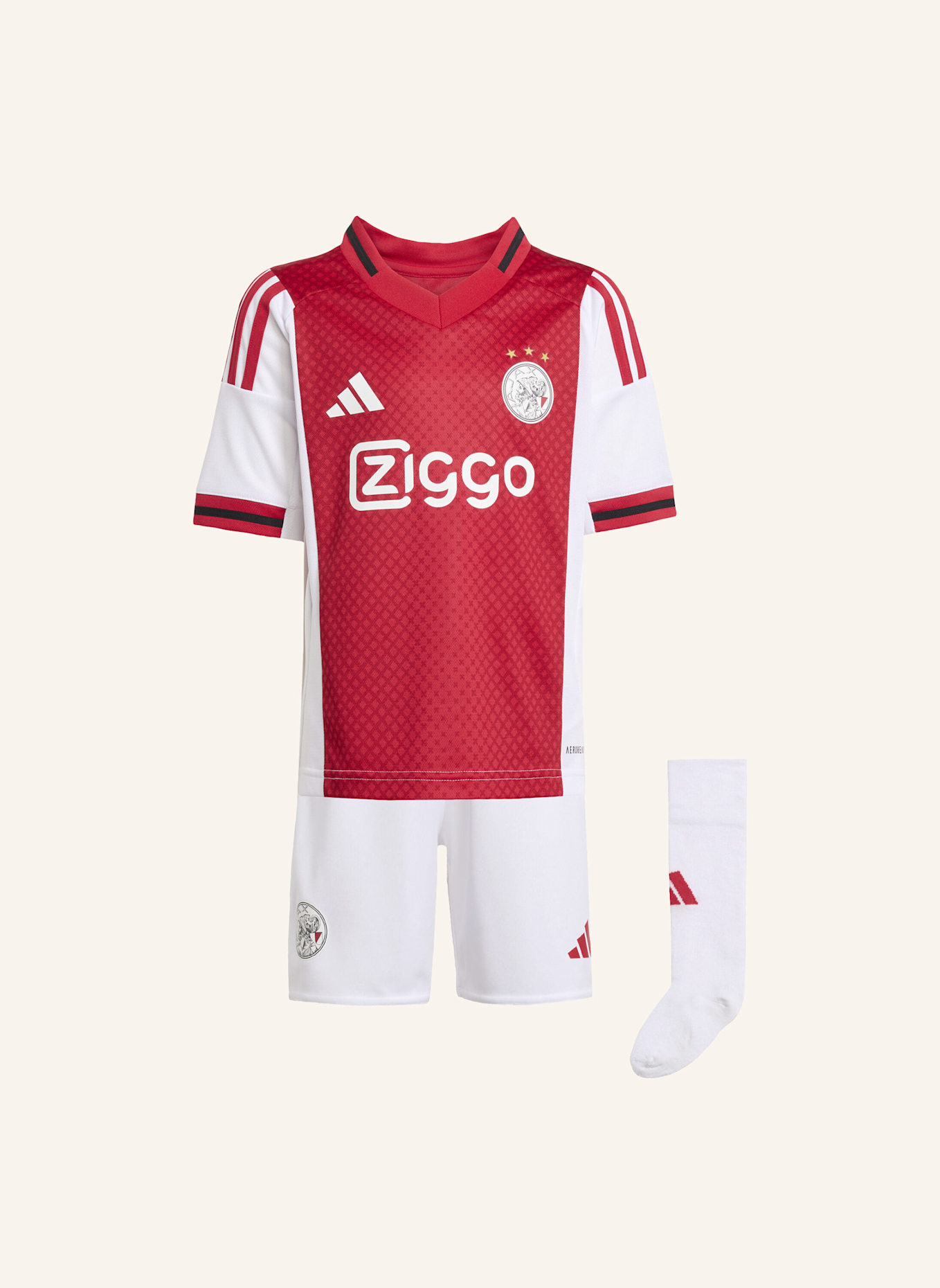 adidas AJAX 25/26 KIDS MINI-HEIMAUSRÜSTUNG: WEISS