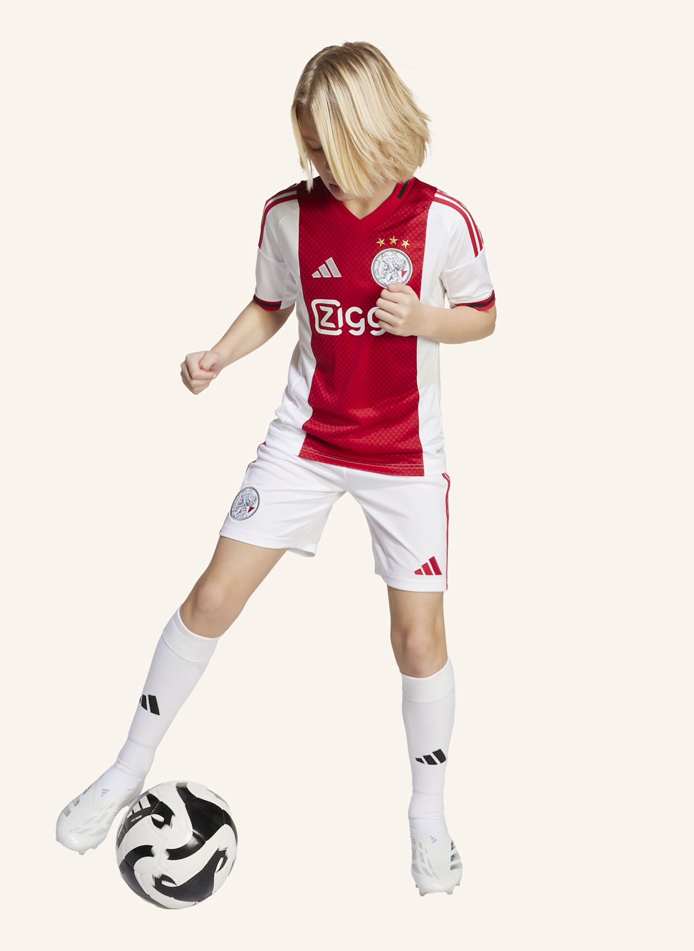 adidas AJAX AMSTERDAM 25/26 HEIMTRIKOT: WEISS