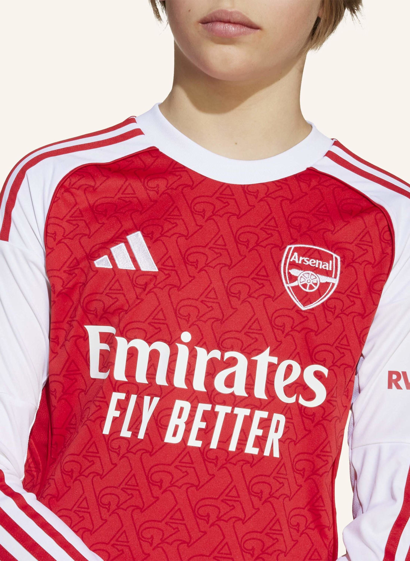 adidas FC ARSENAL 25/26 LONG SLEEVE HEIMTRIKOT: ROT/ WEISS